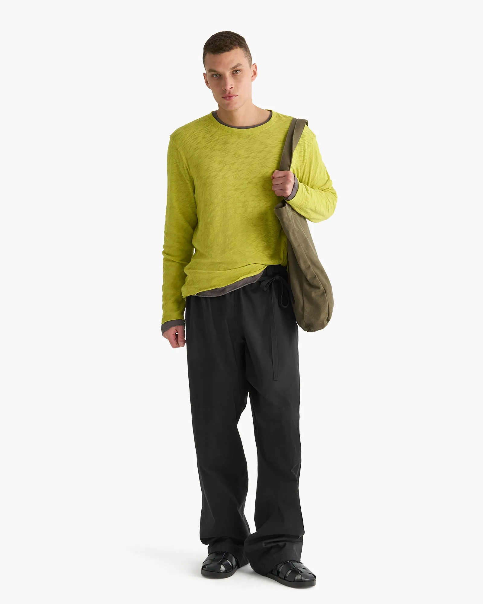 Slub Jersey Long Sleeve Destroyed Wash Tee - Citrus Leaf sold by ATM product image thumbnail 3