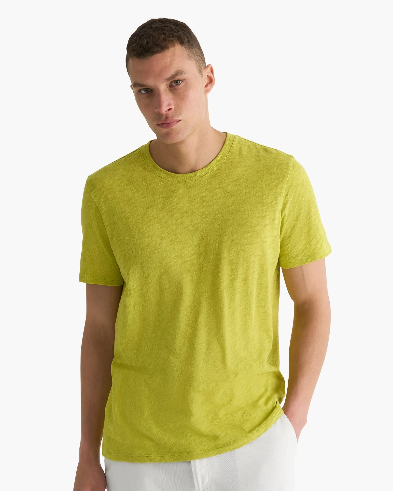 Slub Jersey Crew Neck Tee - Citrus Leaf sold by ATM