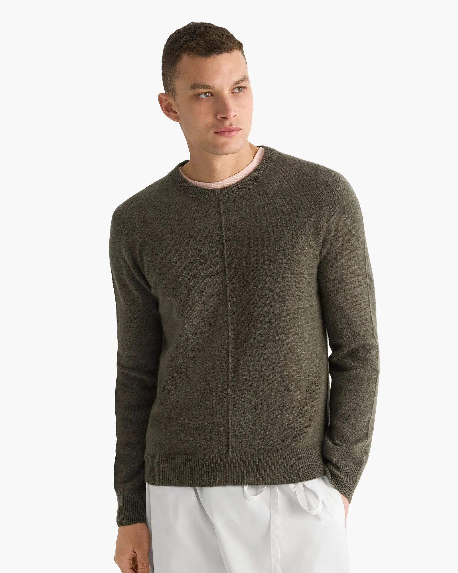 Cashmere Crew Neck Sweater - Fatigue sold by ATM