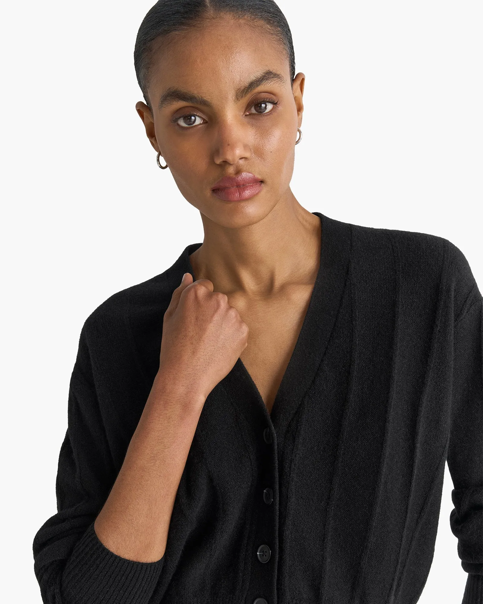 Cashmere Wide Rib Cardigan - Black sold by ATM Anthony Thomas Melillo product image thumbnail 4