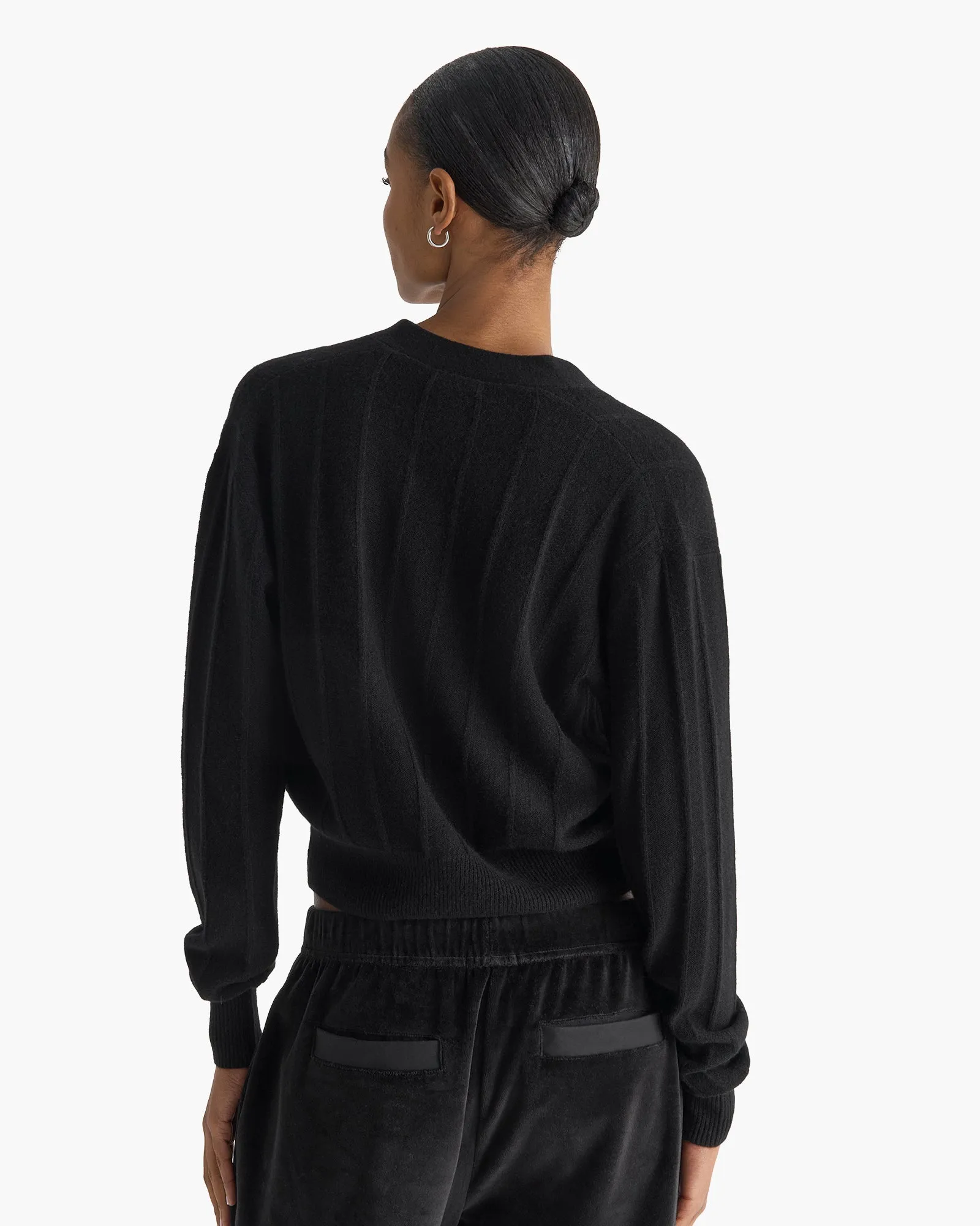 Cashmere Wide Rib Cardigan - Black sold by ATM Anthony Thomas Melillo product image thumbnail 2