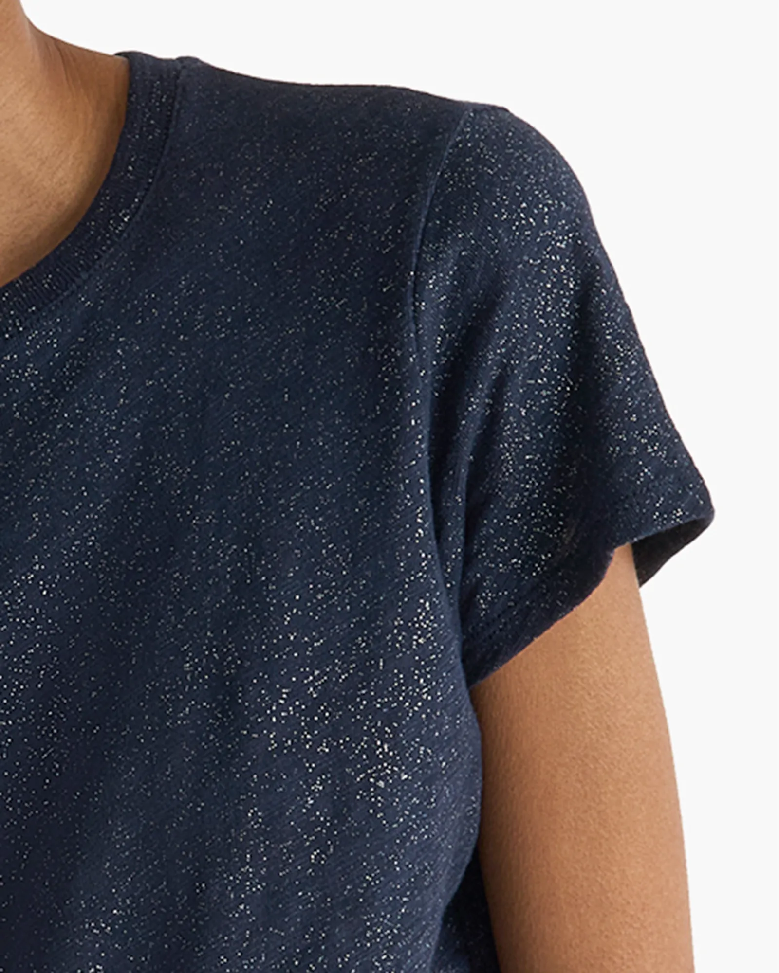 Sparkle Slub Jersey Schoolboy Crew Neck Tee - Obsidian Silver sold by ATM product image thumbnail 5