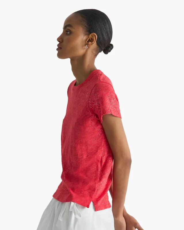 Slub Jersey Schoolboy Crew Neck Tee - Cardinal Red Silver sold by ATM