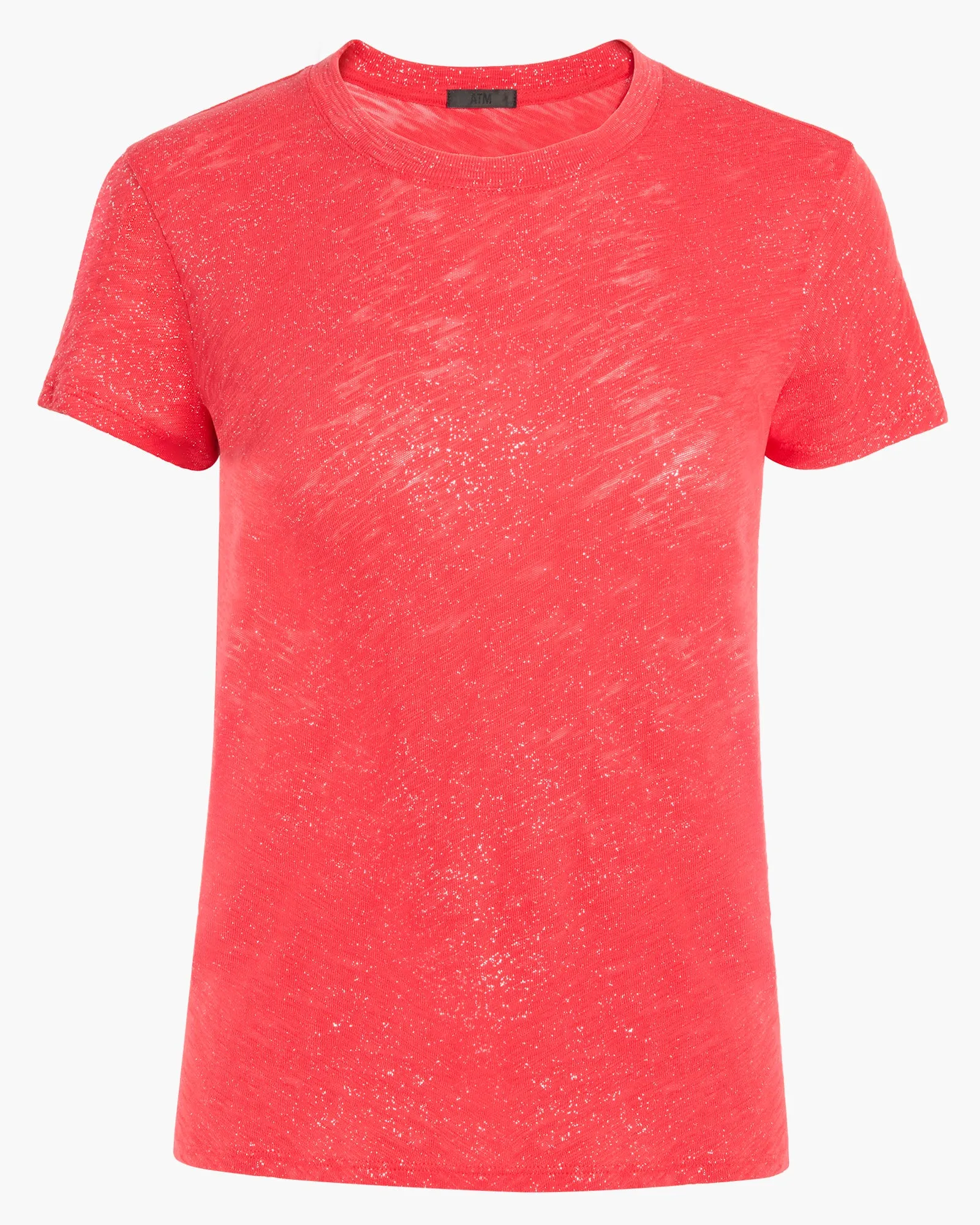 Sparkle Slub Jersey Schoolboy Crew Neck Tee - Cardinal Red Silver sold by ATM product image thumbnail 5