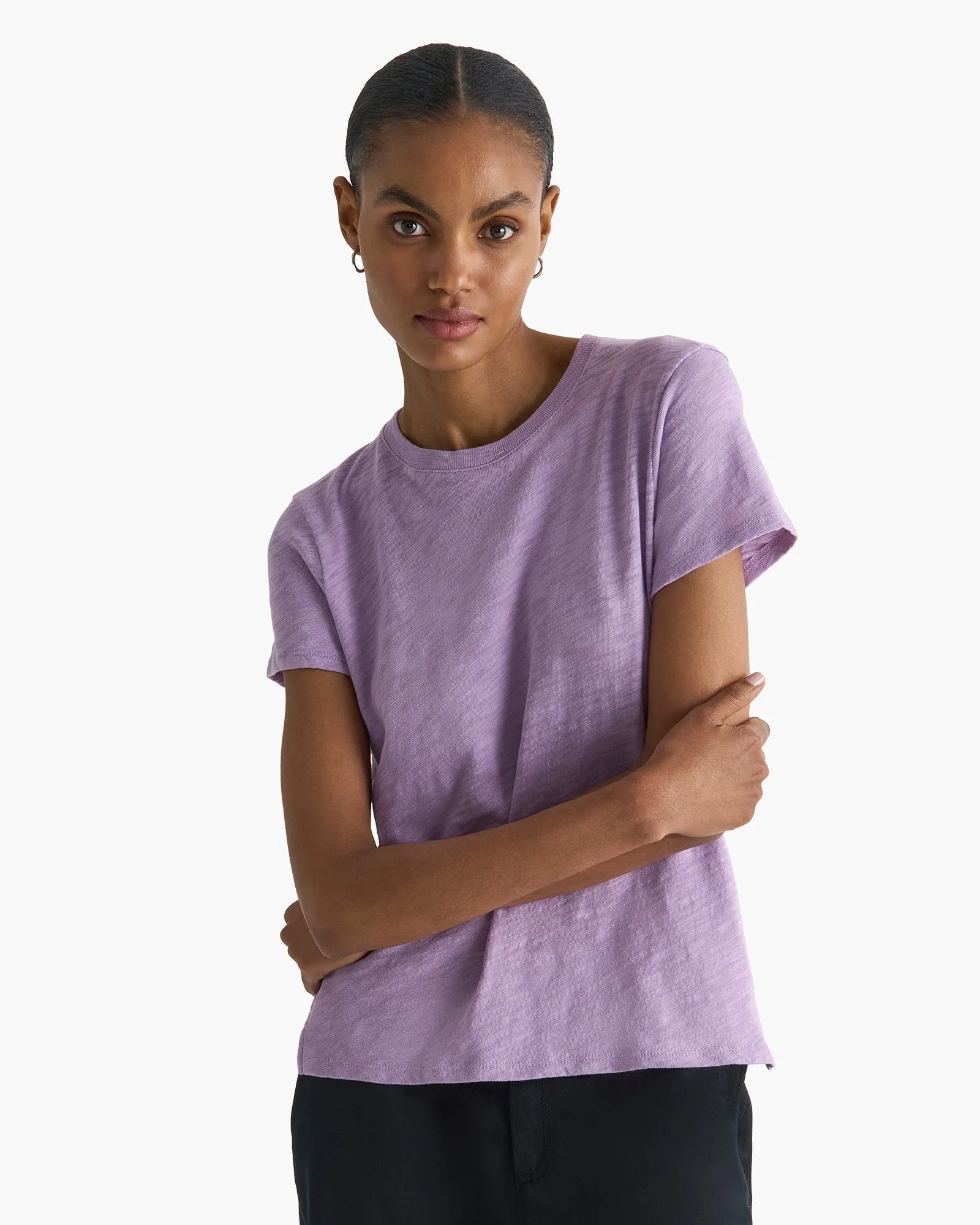 Slub Jersey Schoolboy Crew Neck Tee - Thistle sold by ATM product image thumbnail 3
