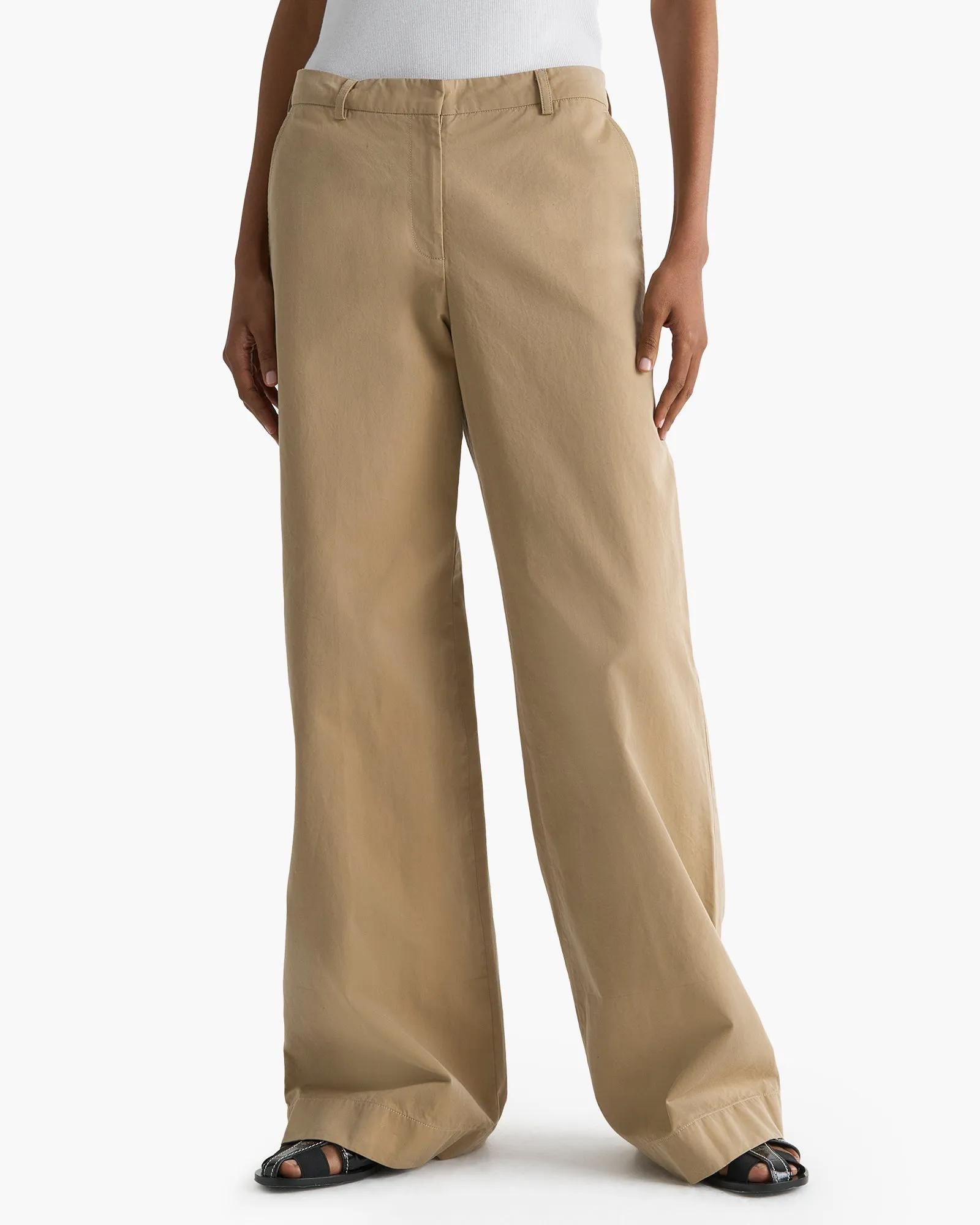 Cotton Twill Wide Leg Pant - Khaki sold by ATM product image thumbnail 2