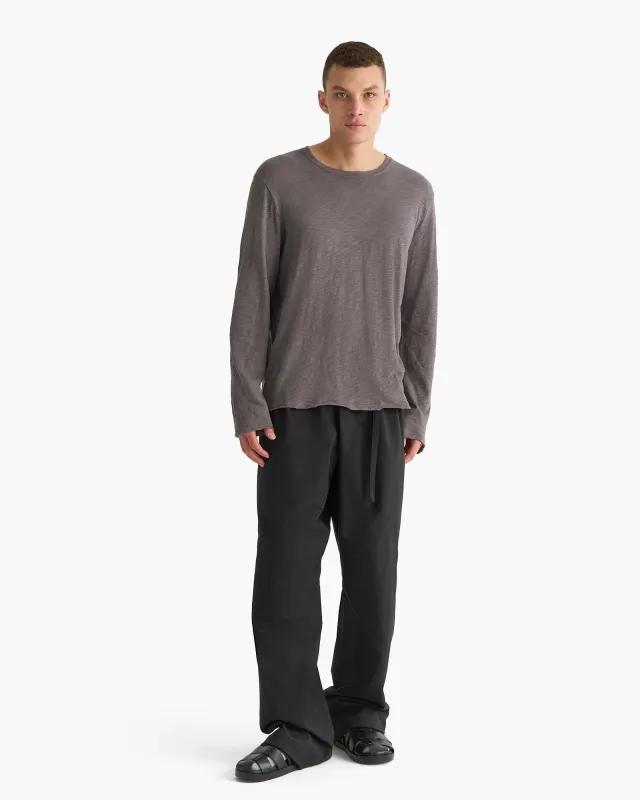 Slub Jersey Long Sleeve Destroyed Wash Tee - Onyx sold by ATM