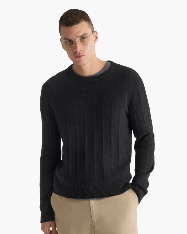 Wide Rib Cashmere Crew Neck Sweater - Black sold by ATM