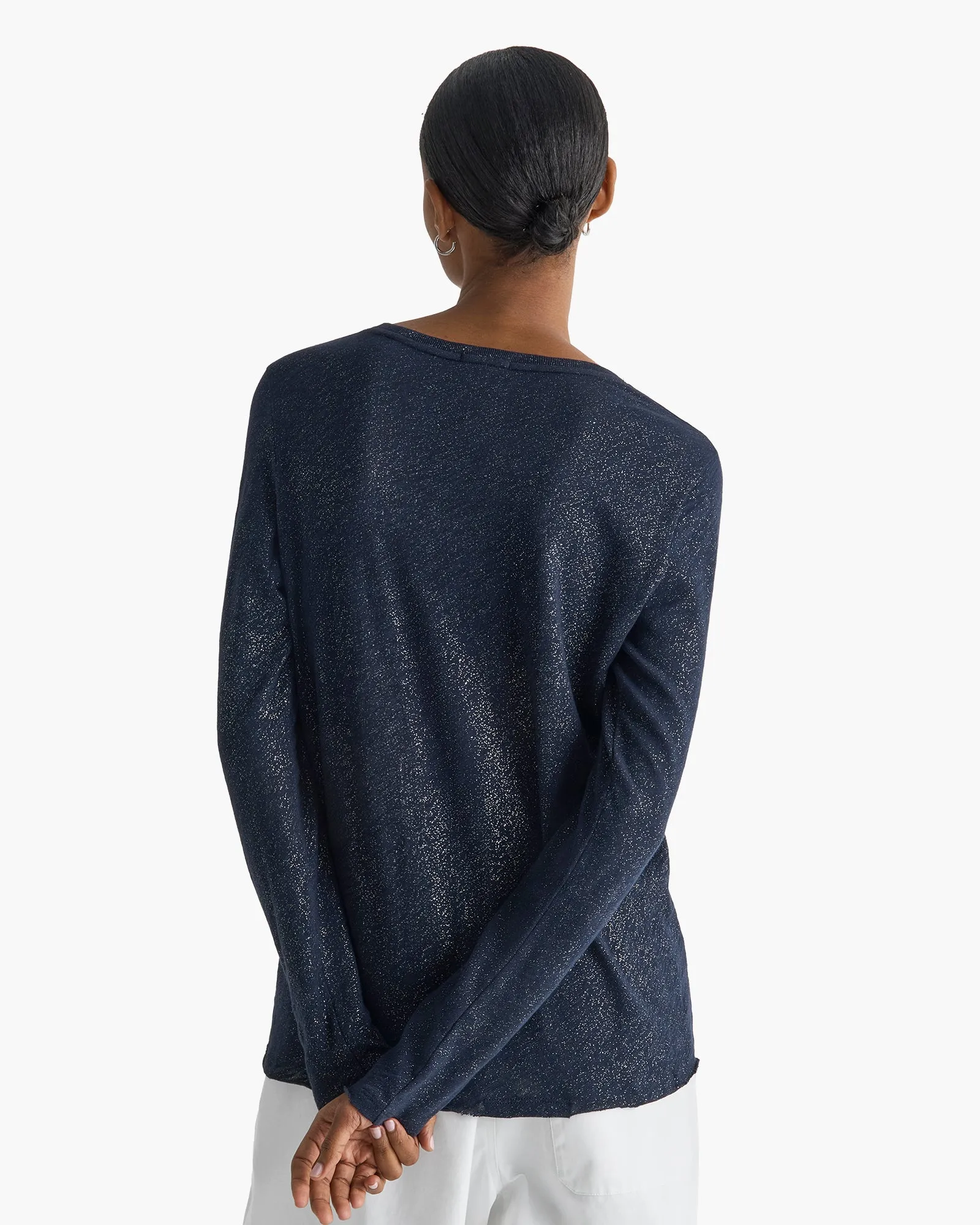 Slub Jersey Long Sleeve Destroyed Wash Tee - Obsidian Silver sold by ATM product image thumbnail 5