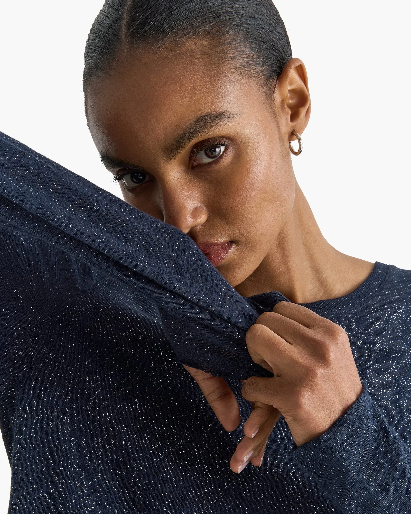 Slub Jersey Long Sleeve Destroyed Wash Tee - Obsidian Silver sold by ATM product image thumbnail 3