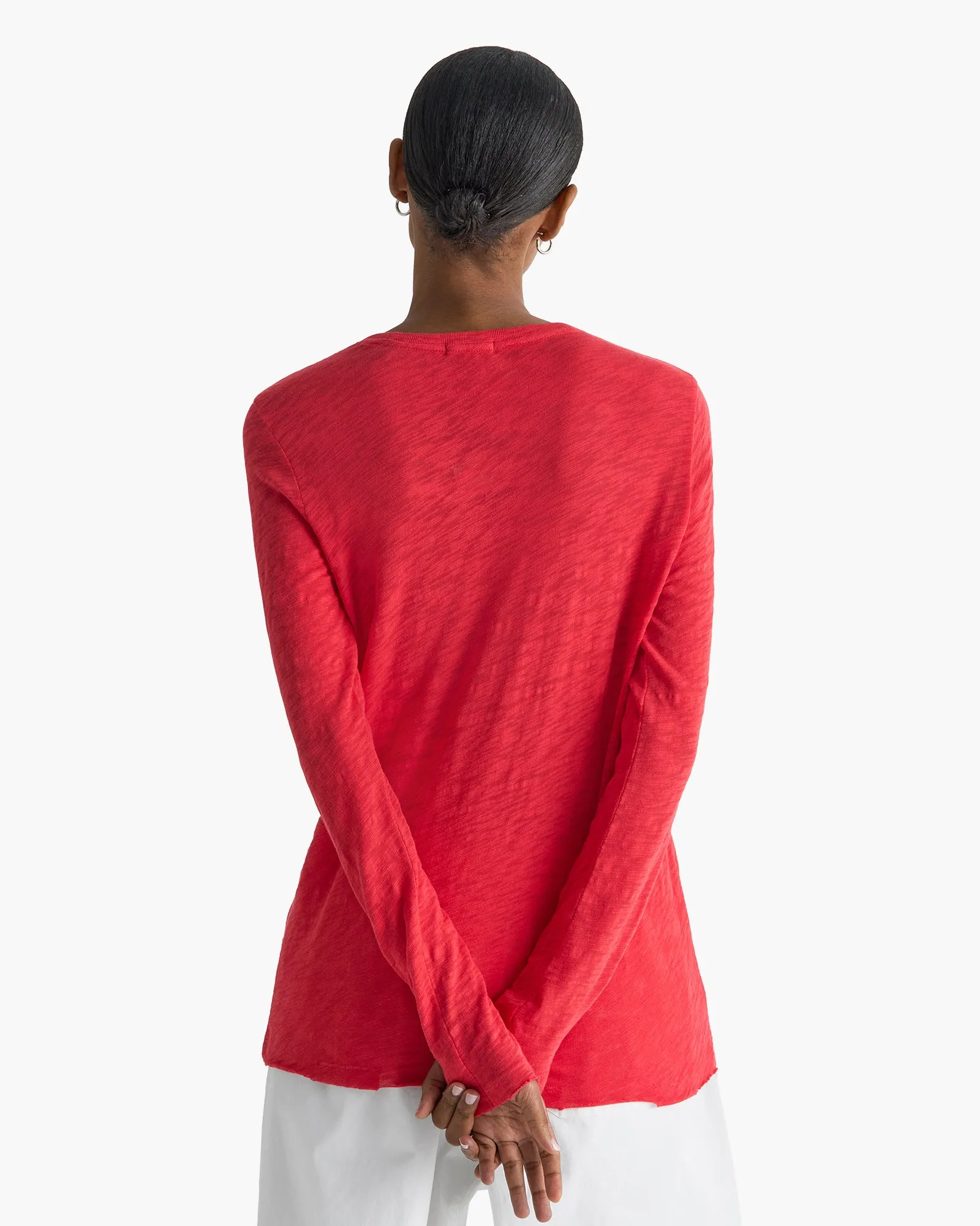Slub Jersey Long Sleeve Destroyed Wash Tee - Cardinal Red sold by ATM product image thumbnail 3