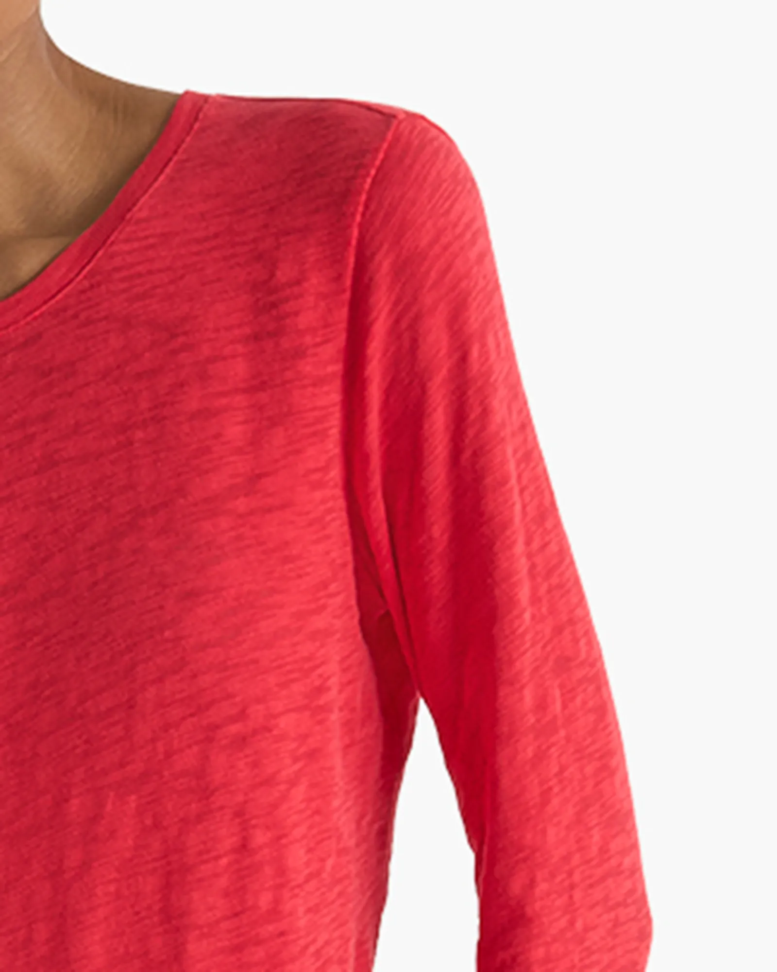 Slub Jersey Long Sleeve Destroyed Wash Tee - Cardinal Red sold by ATM product image thumbnail 5