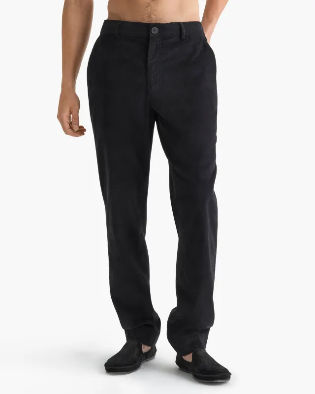 Corduroy Straight Leg Pant - Black made by ATM