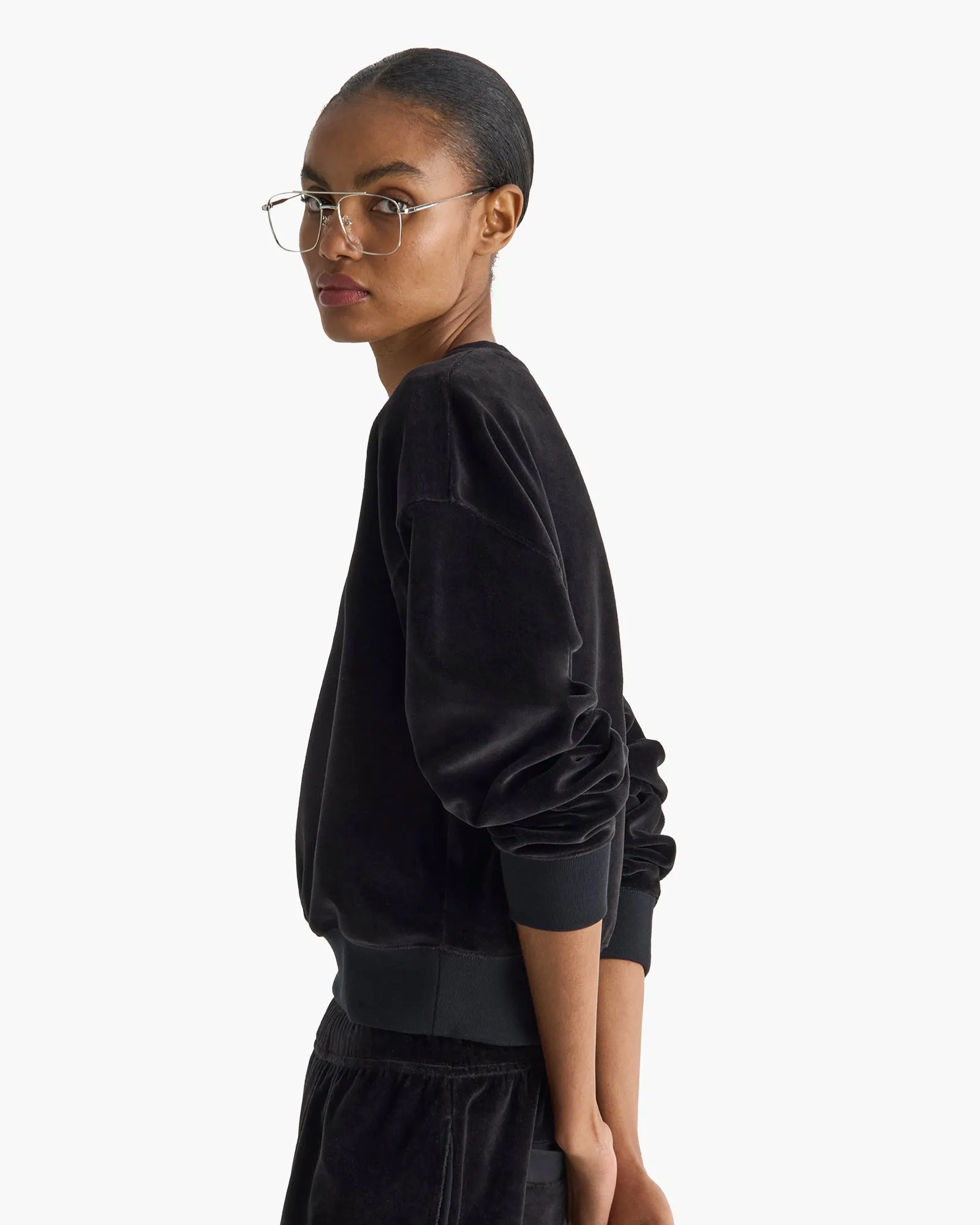 Velour Crew Neck Sweatshirt - Black sold by ATM product image thumbnail 2