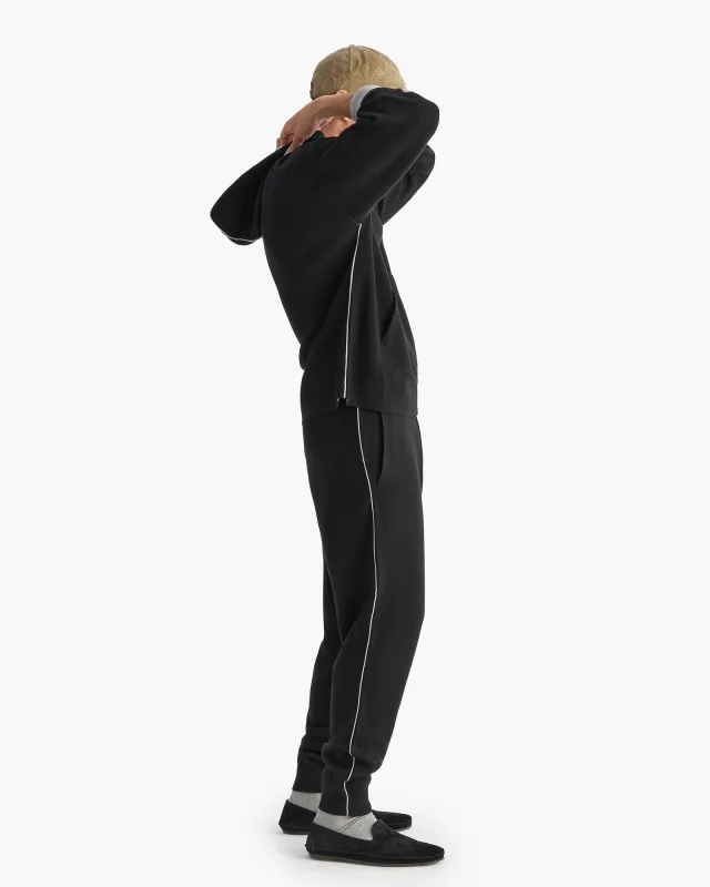 Cotton Cashmere Plaited Jogger - Black Silver sold by ATM