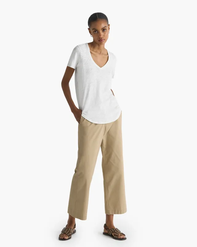 Slub Jersey Classic V-Neck Tee - Seashell Silver sold by ATM