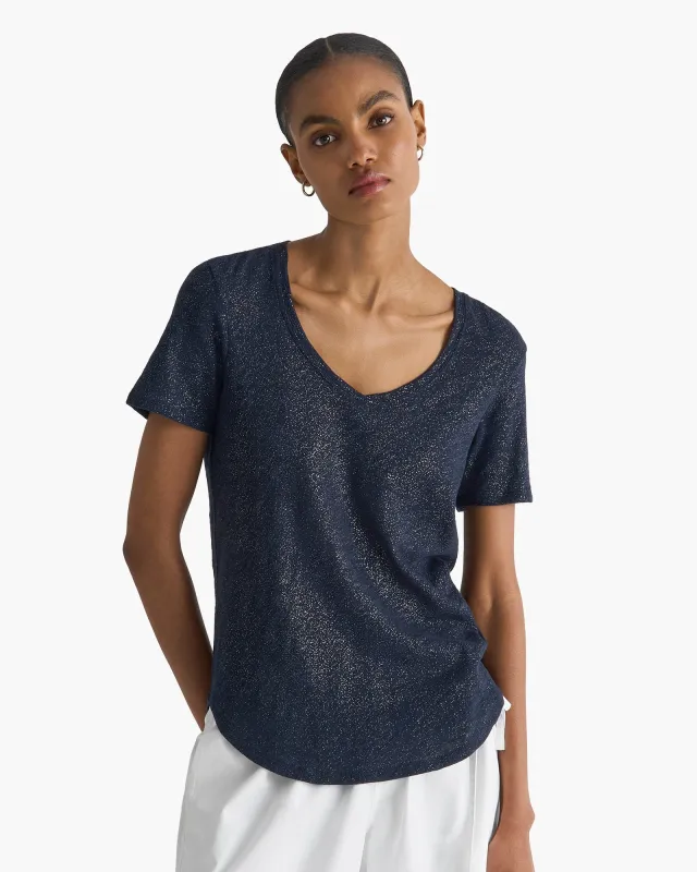 Slub Jersey Classic V-Neck Tee - Obsidian Silver sold by ATM