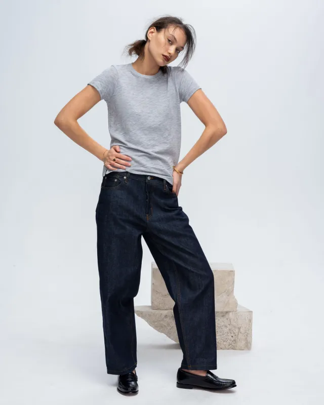 Slub Jersey Schoolboy Crew Neck Tee - Heather Grey sold by ATM