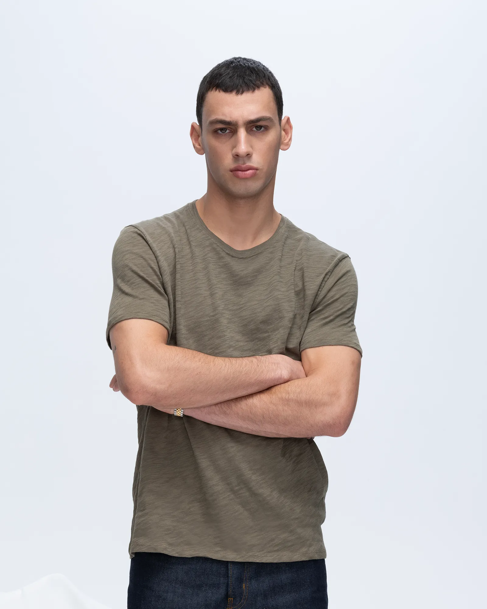 Slub Jersey Crew Neck Tee - Army sold by ATM product image thumbnail 4