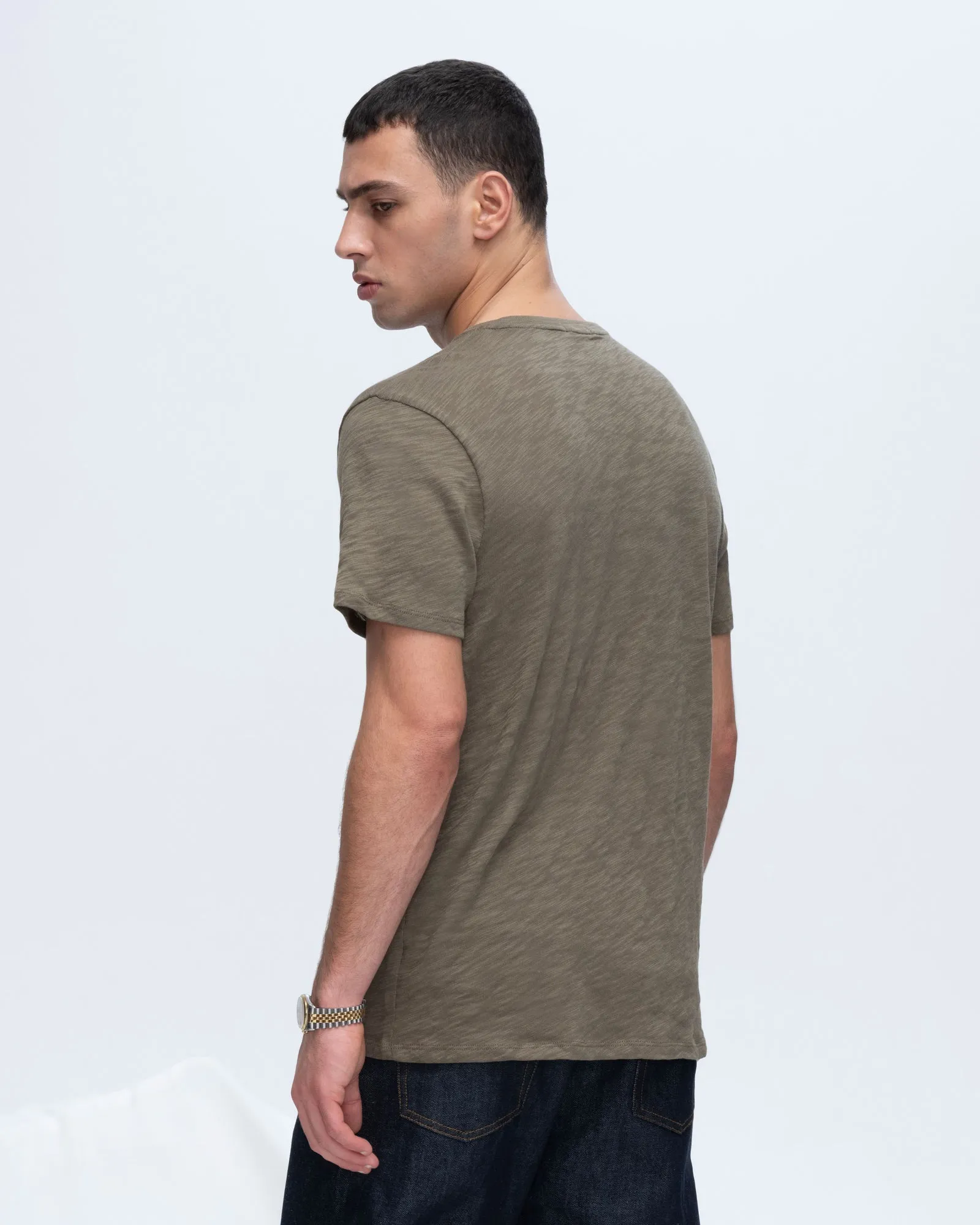 Slub Jersey Crew Neck Tee - Army sold by ATM product image thumbnail 3
