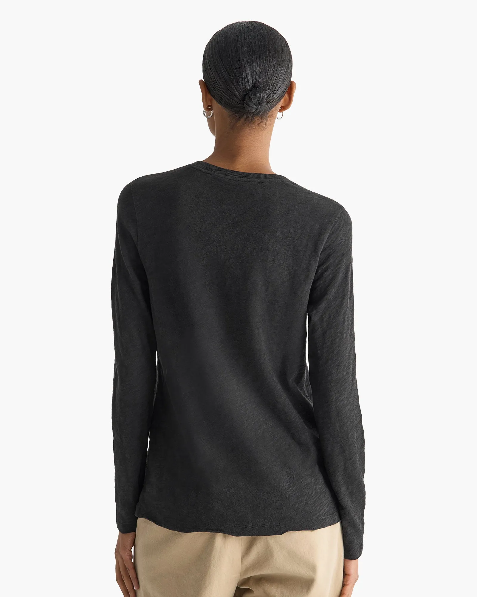 Slub Jersey Long Sleeve Destroyed Wash Tee - Black sold by ATM product image thumbnail 5