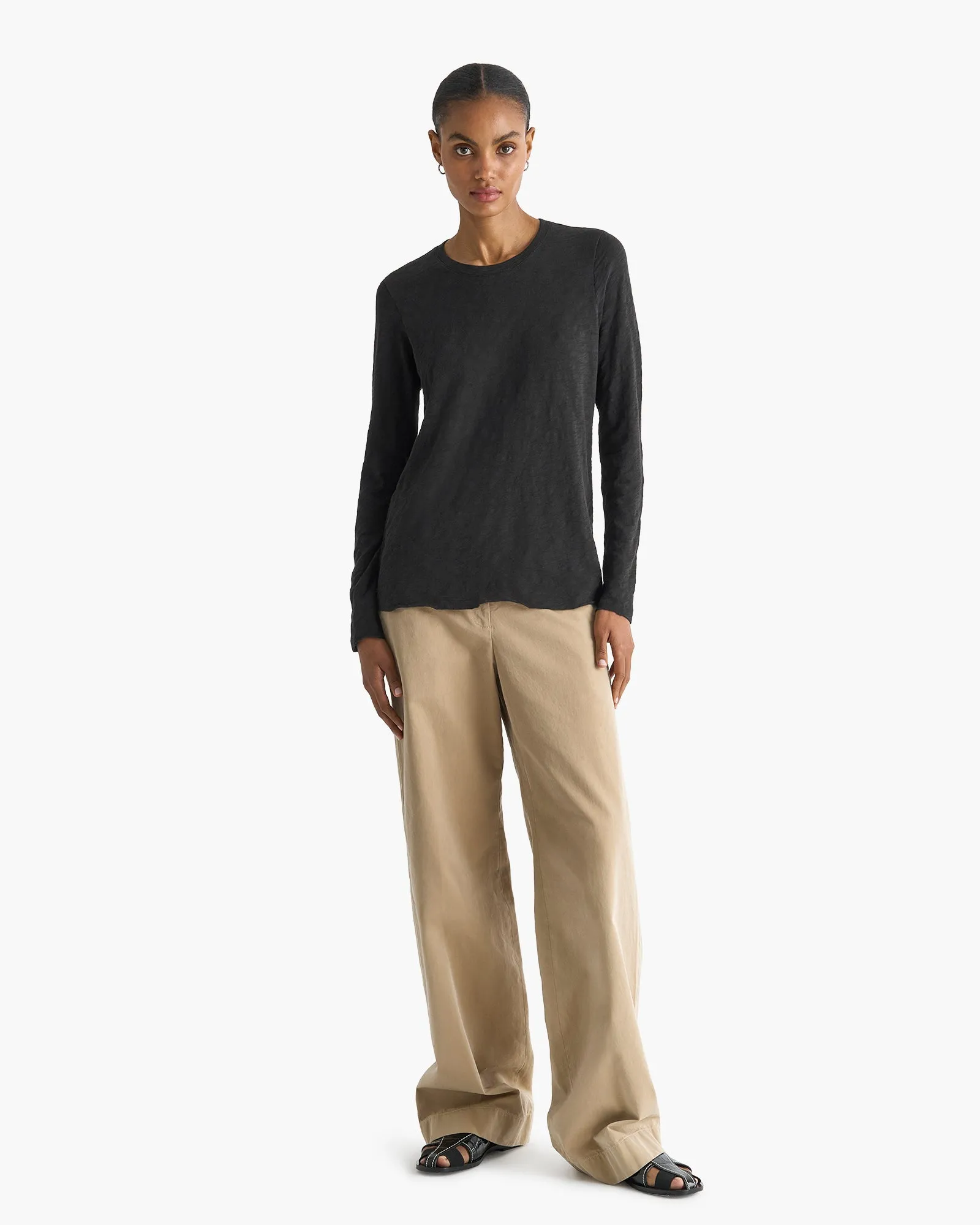 Slub Jersey Long Sleeve Destroyed Wash Tee - Black sold by ATM product image thumbnail 3