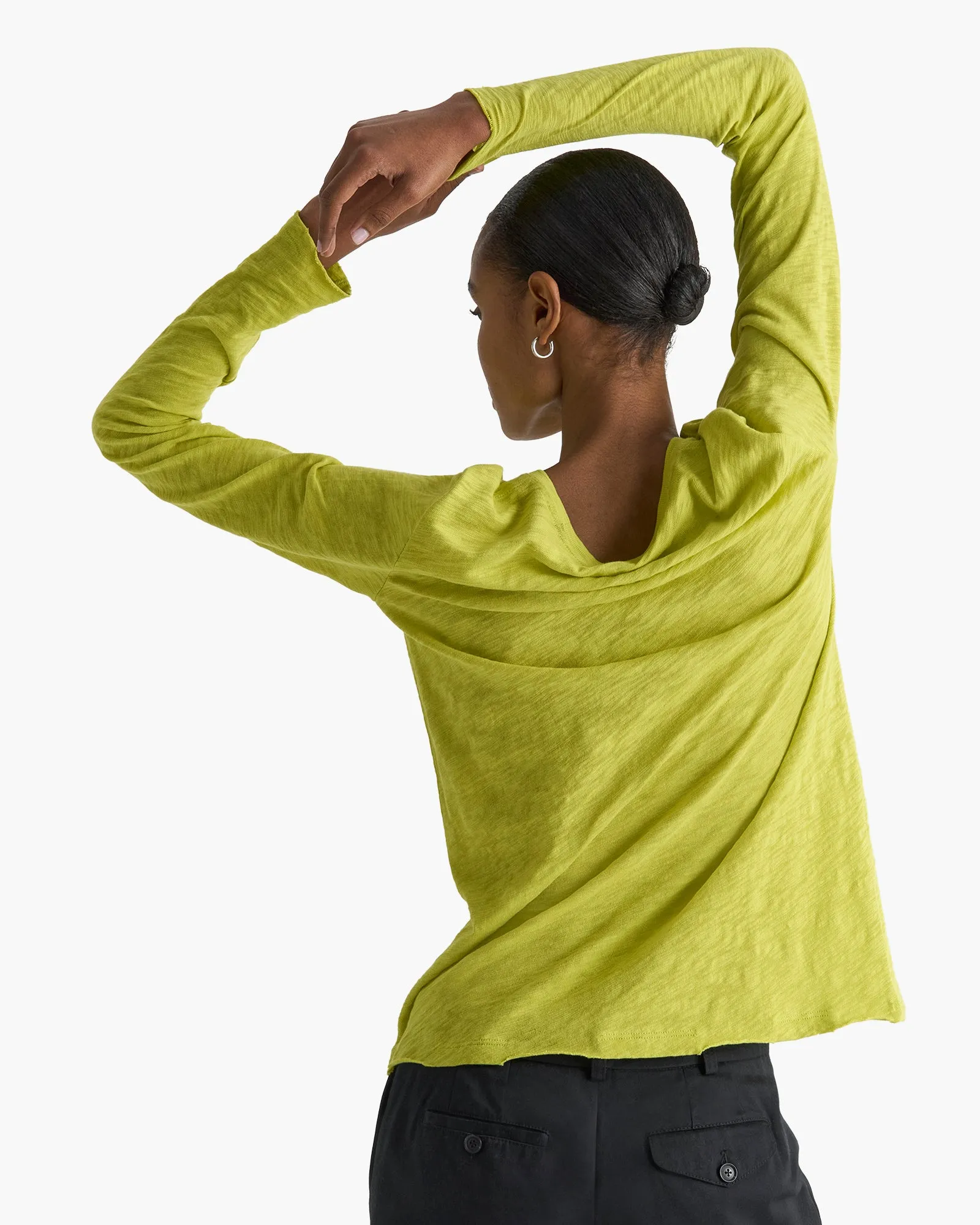 Slub Jersey Long Sleeve Destroyed Wash Tee - Citrus Leaf sold by ATM product image thumbnail 3