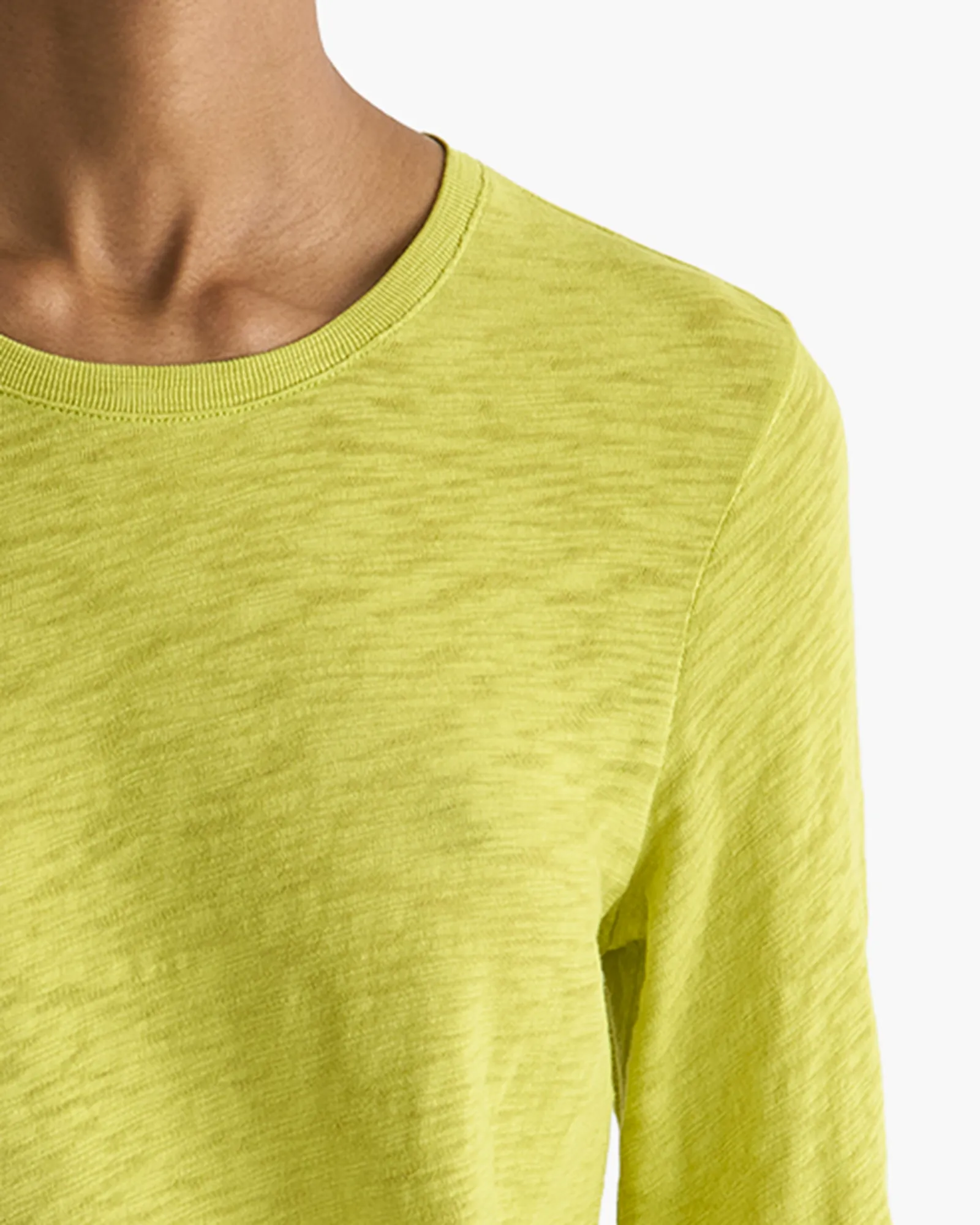 Slub Jersey Long Sleeve Destroyed Wash Tee - Citrus Leaf sold by ATM product image thumbnail 5