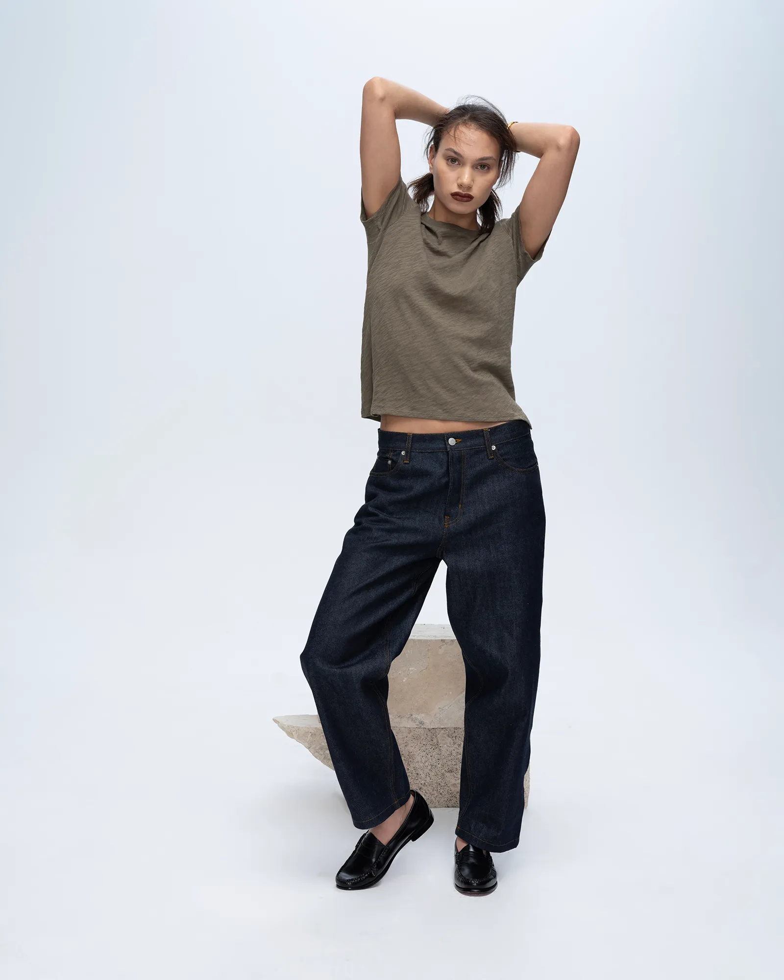 Slub Jersey Schoolboy Crew Neck Tee - Army sold by ATM product image thumbnail 4
