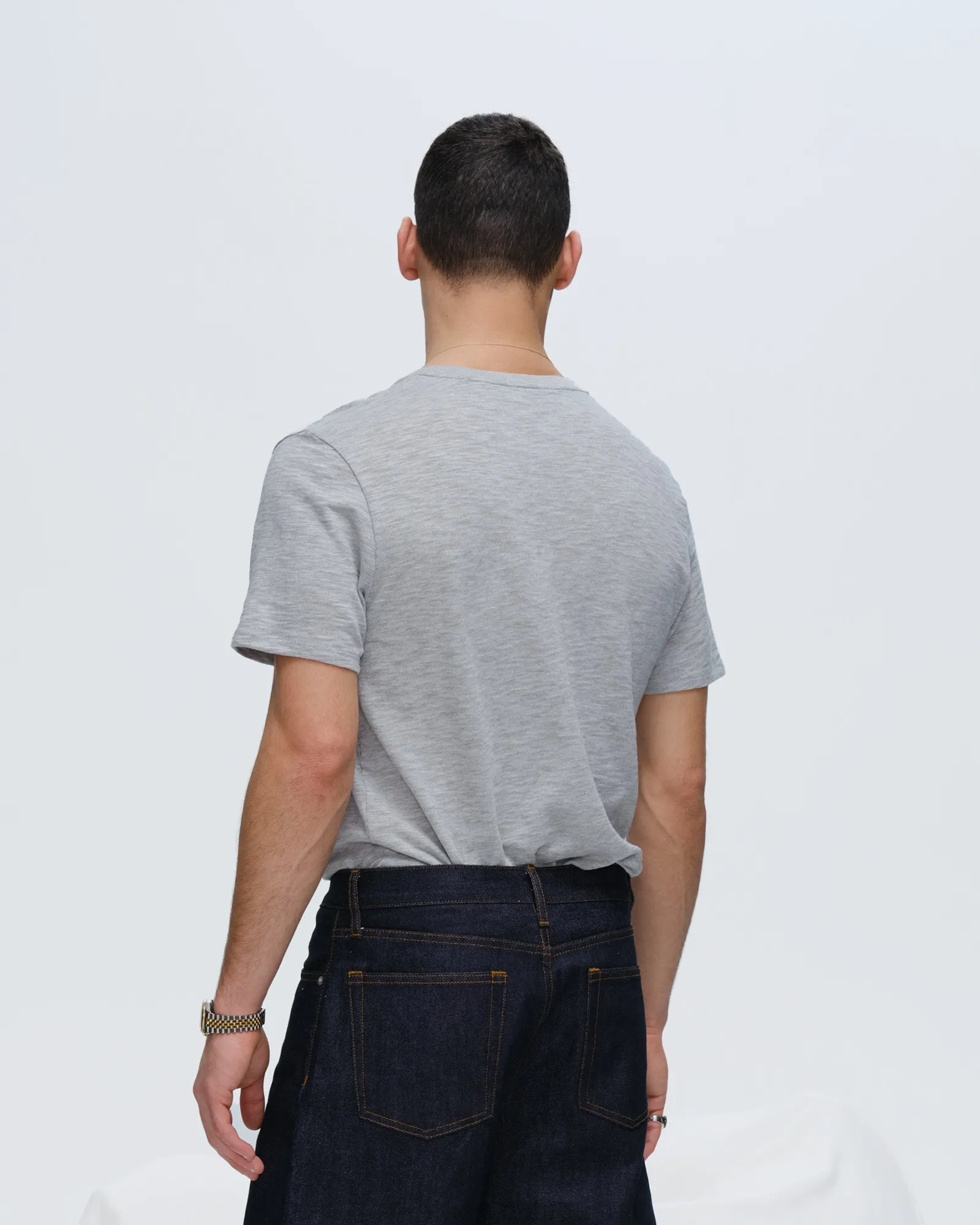 Slub Jersey V-Neck Tee - Heather Grey sold by ATM product image thumbnail 4