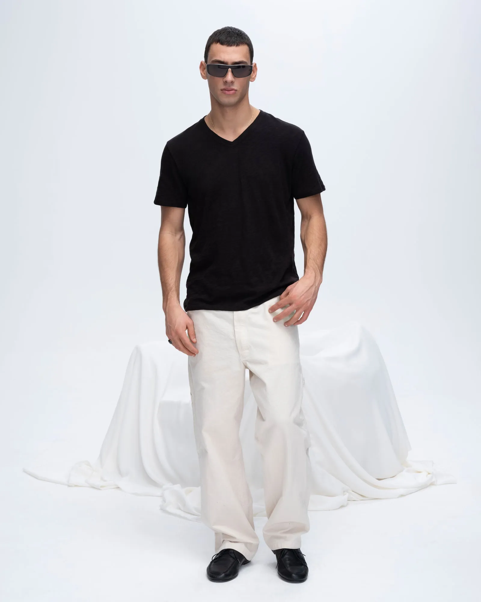 Slub Jersey V-Neck Tee - Black sold by ATM product image thumbnail 2