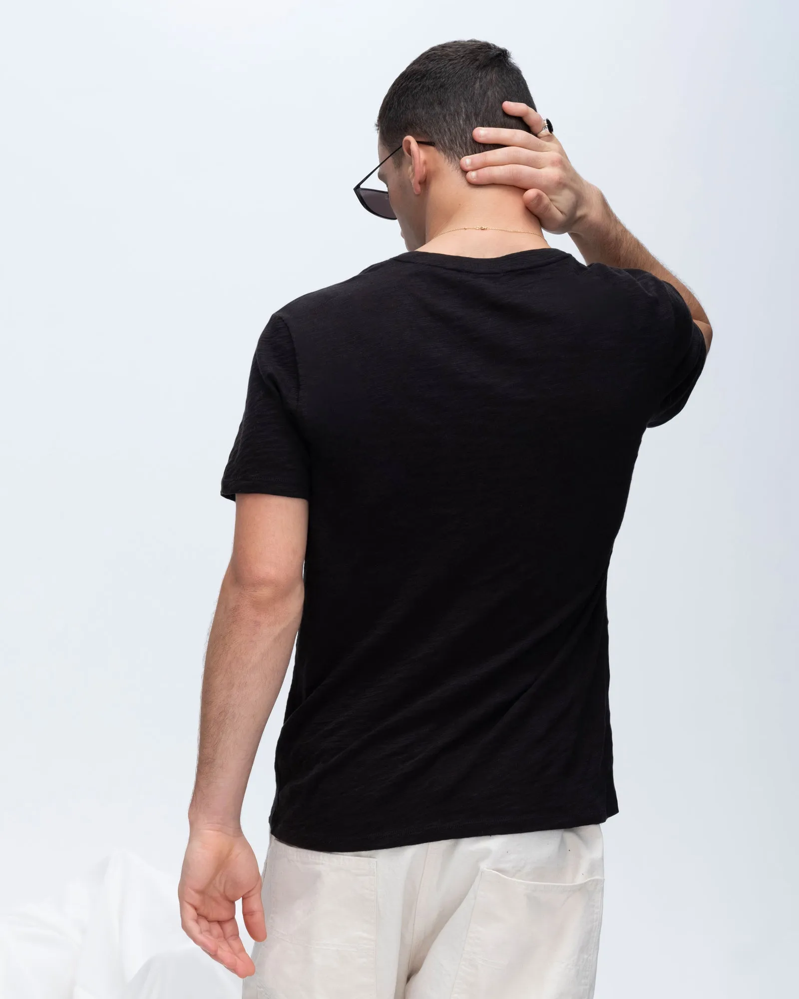 Slub Jersey V-Neck Tee - Black sold by ATM product image thumbnail 4