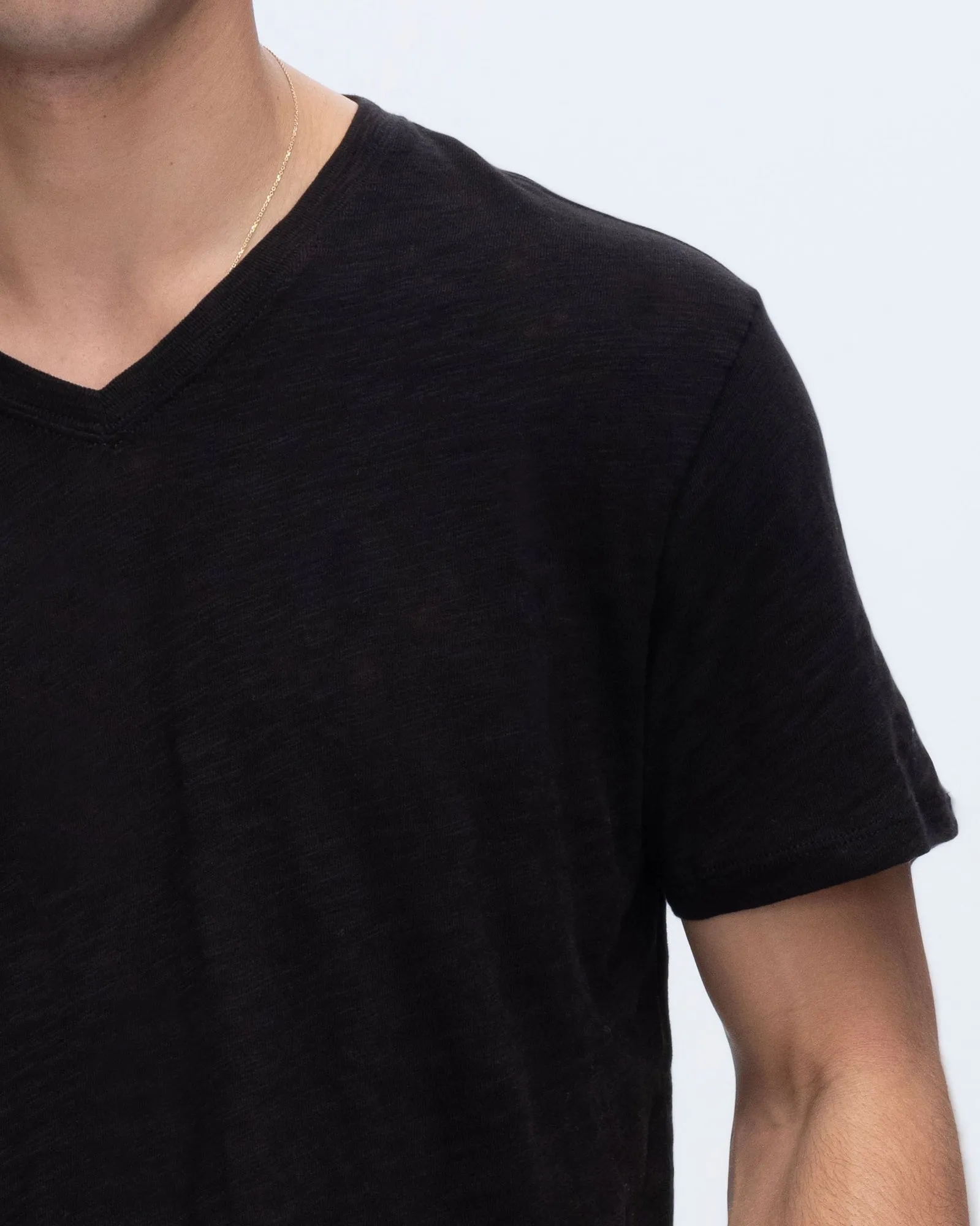 Slub Jersey V-Neck Tee - Black sold by ATM product image thumbnail 5