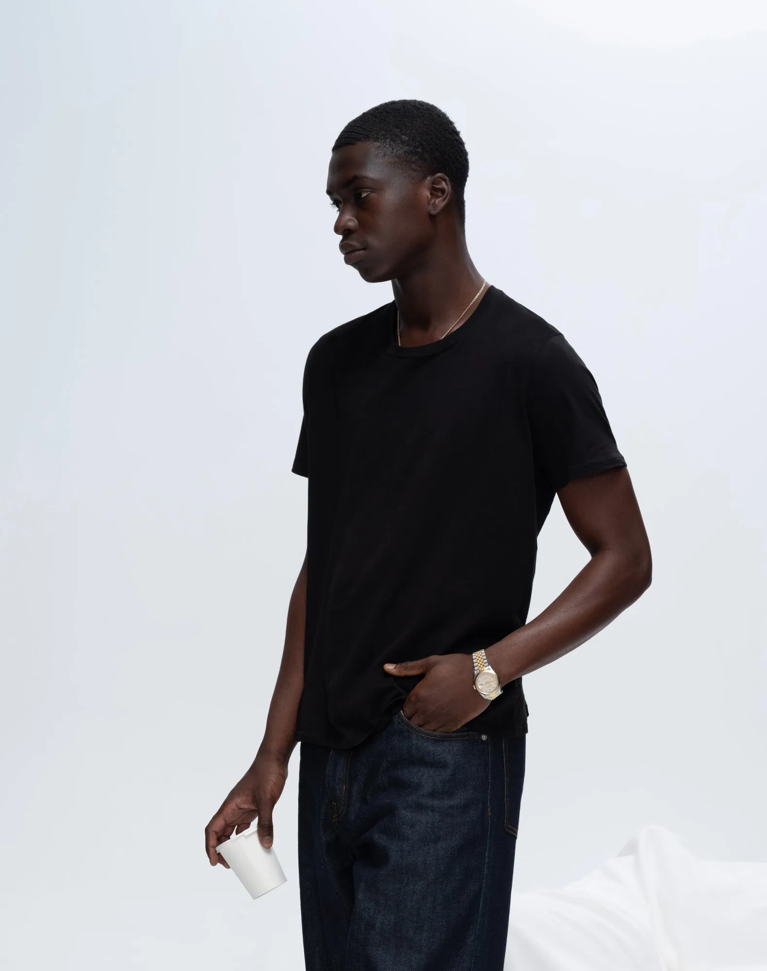 Classic Jersey Crew Neck Tee - Black sold by ATM product image thumbnail 3