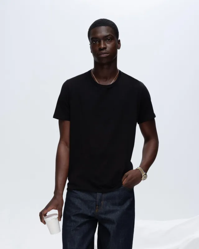 Classic Jersey Crew Neck Tee - Black sold by ATM