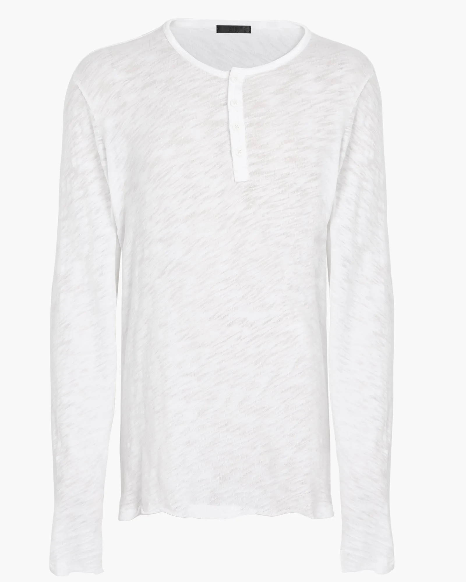 Slub Jersey Destroyed Wash Boyfriend Henley - White sold by ATM product image thumbnail 5