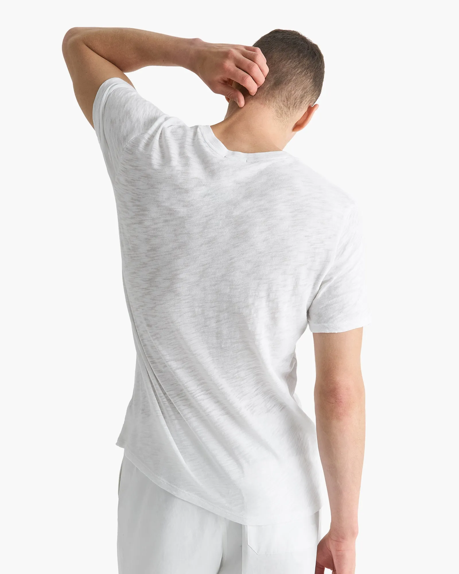Slub Jersey Crew Neck Tee - White sold by ATM product image thumbnail 3