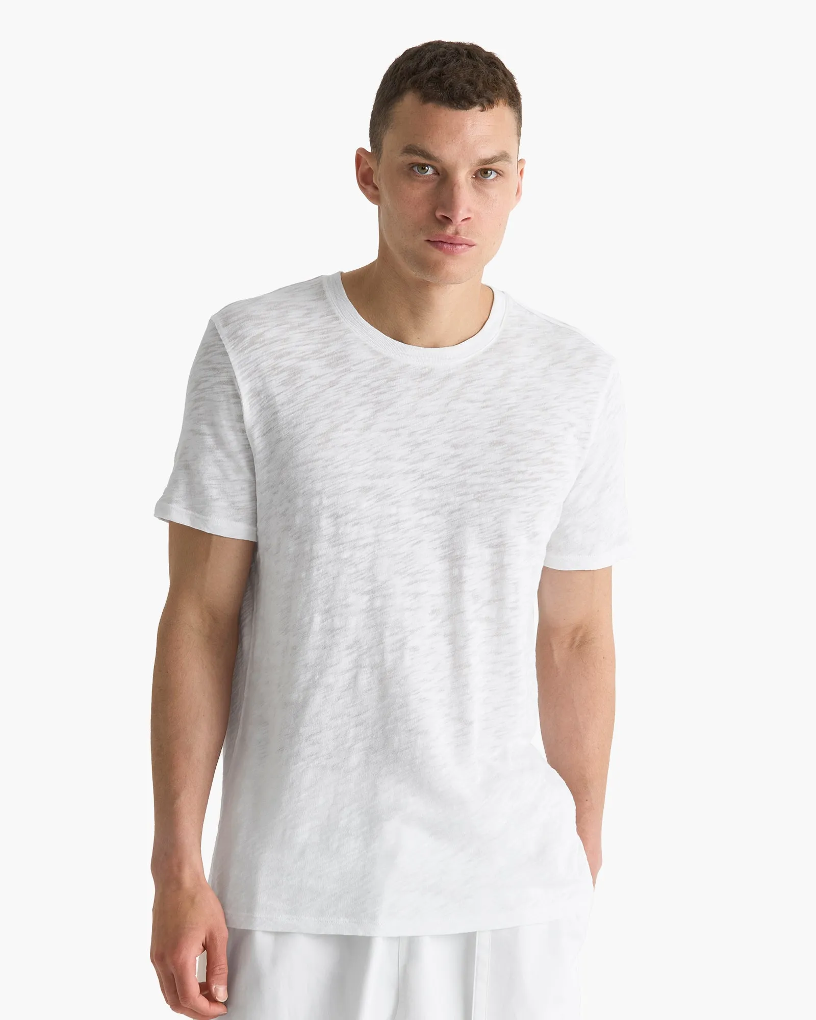 Slub Jersey Crew Neck Tee - White sold by ATM