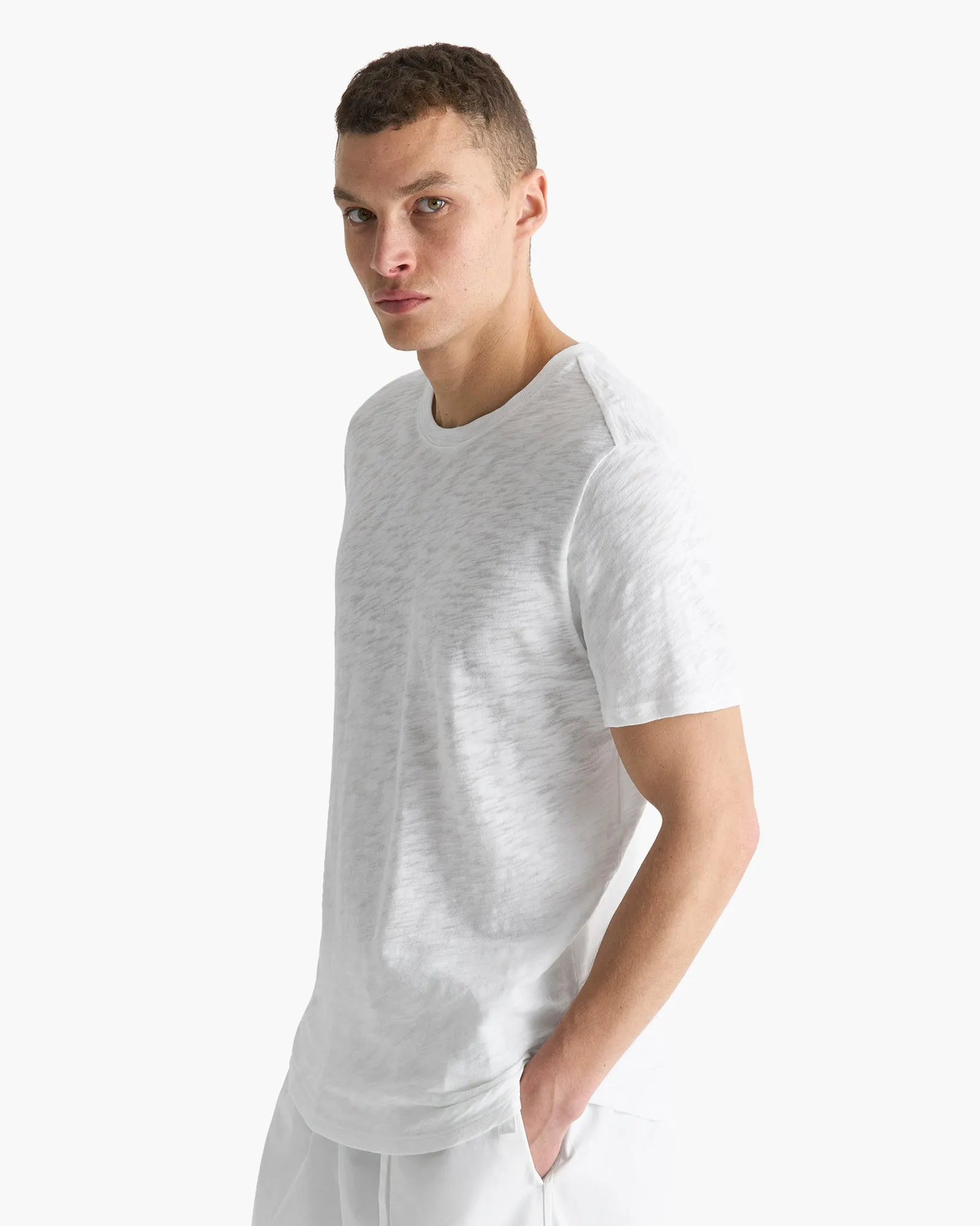 Slub Jersey Crew Neck Tee - White sold by ATM product image thumbnail 2