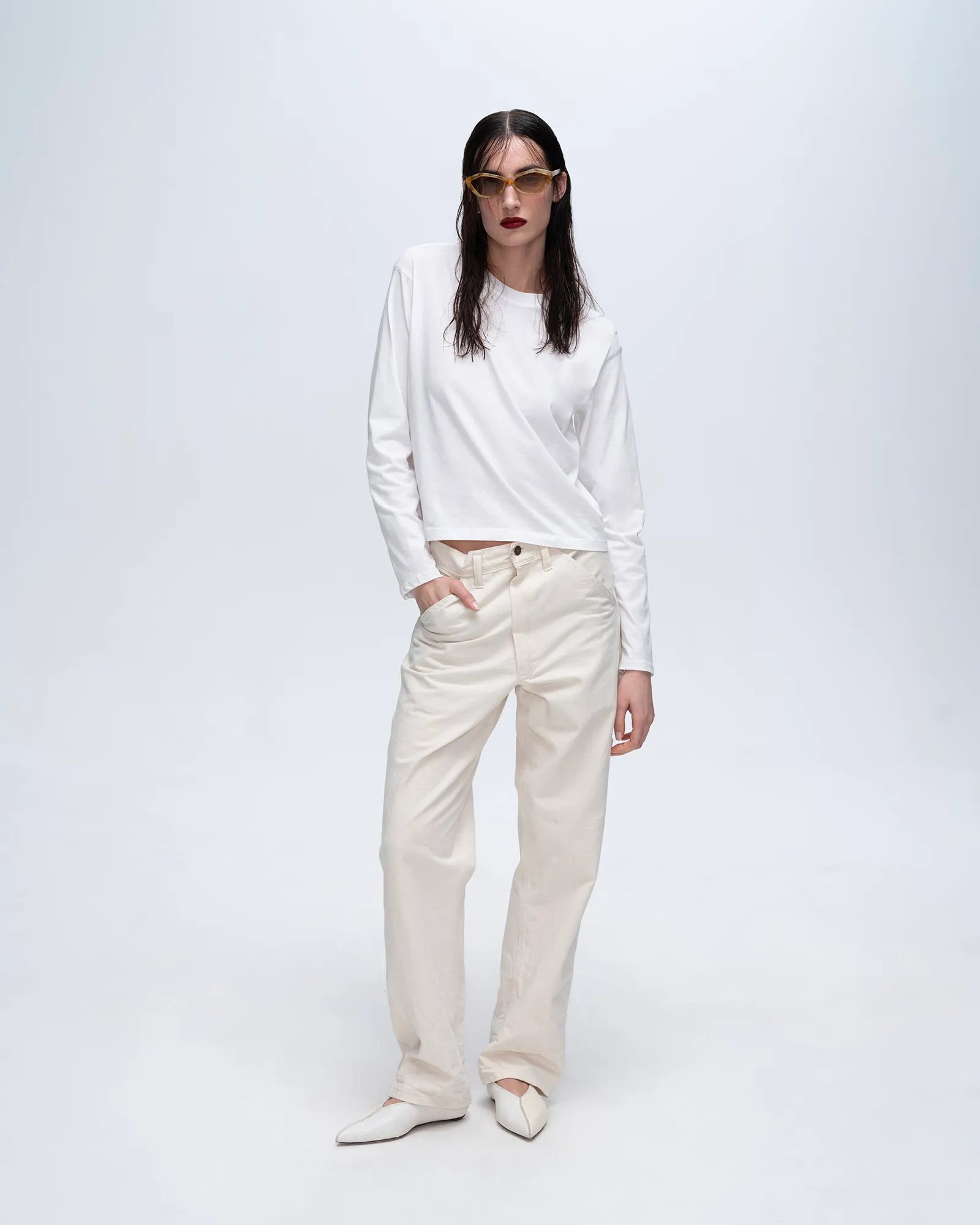 Classic Jersey Long Sleeve Boy Tee - White sold by ATM product image thumbnail 2