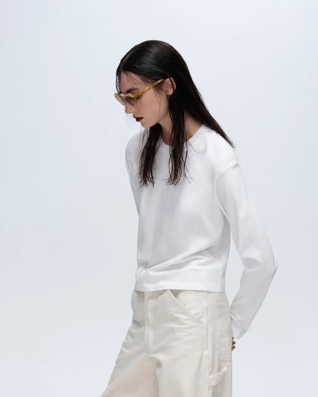 Classic Jersey Long Sleeve Boy Tee - White made by ATM