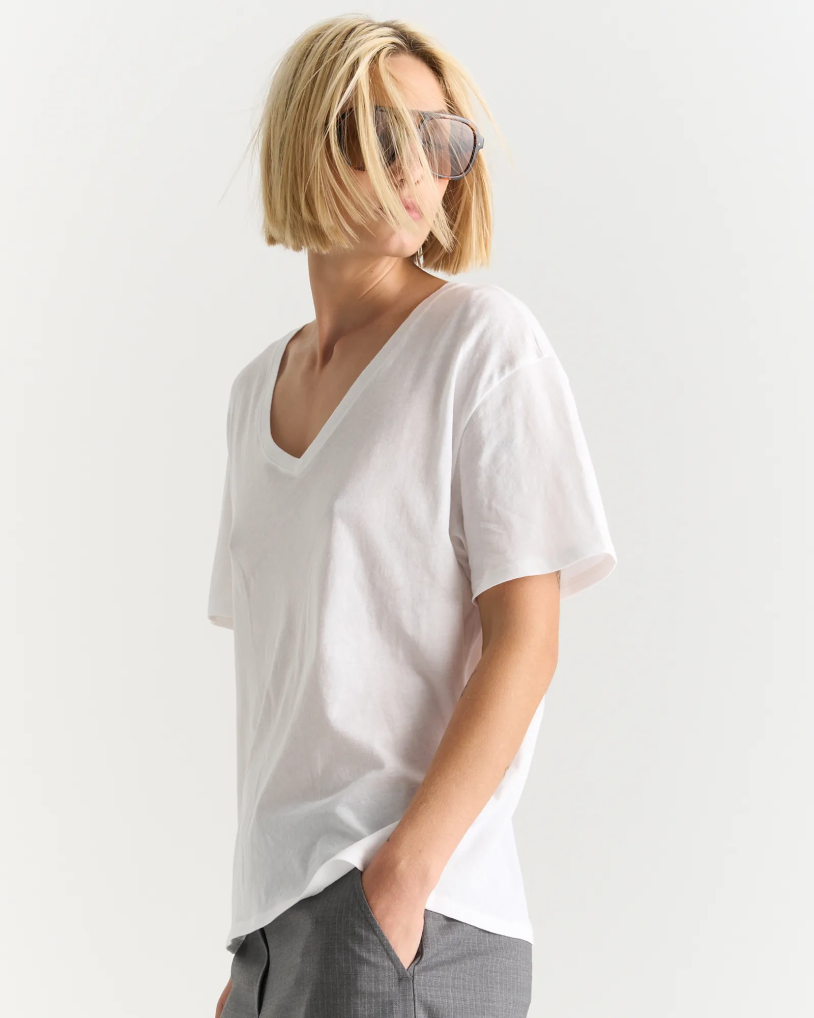 Vintage Jersey V-Neck Tee - White sold by ATM product image thumbnail 2