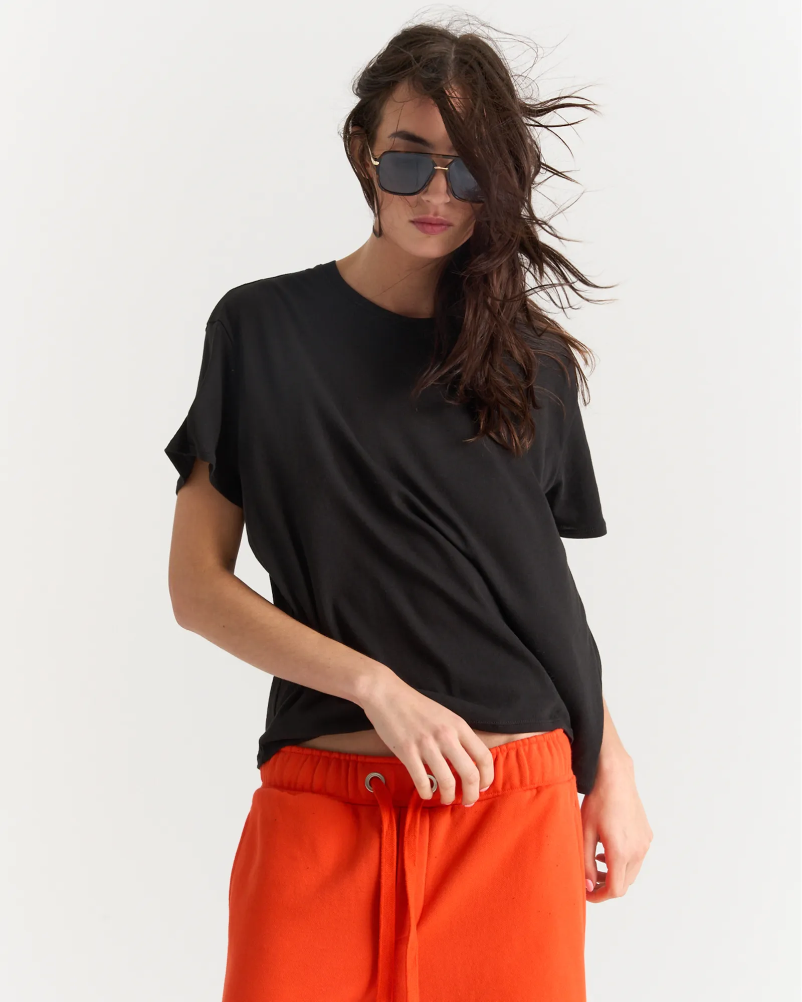 Vintage Jersey Crew Neck Tee - Black sold by ATM