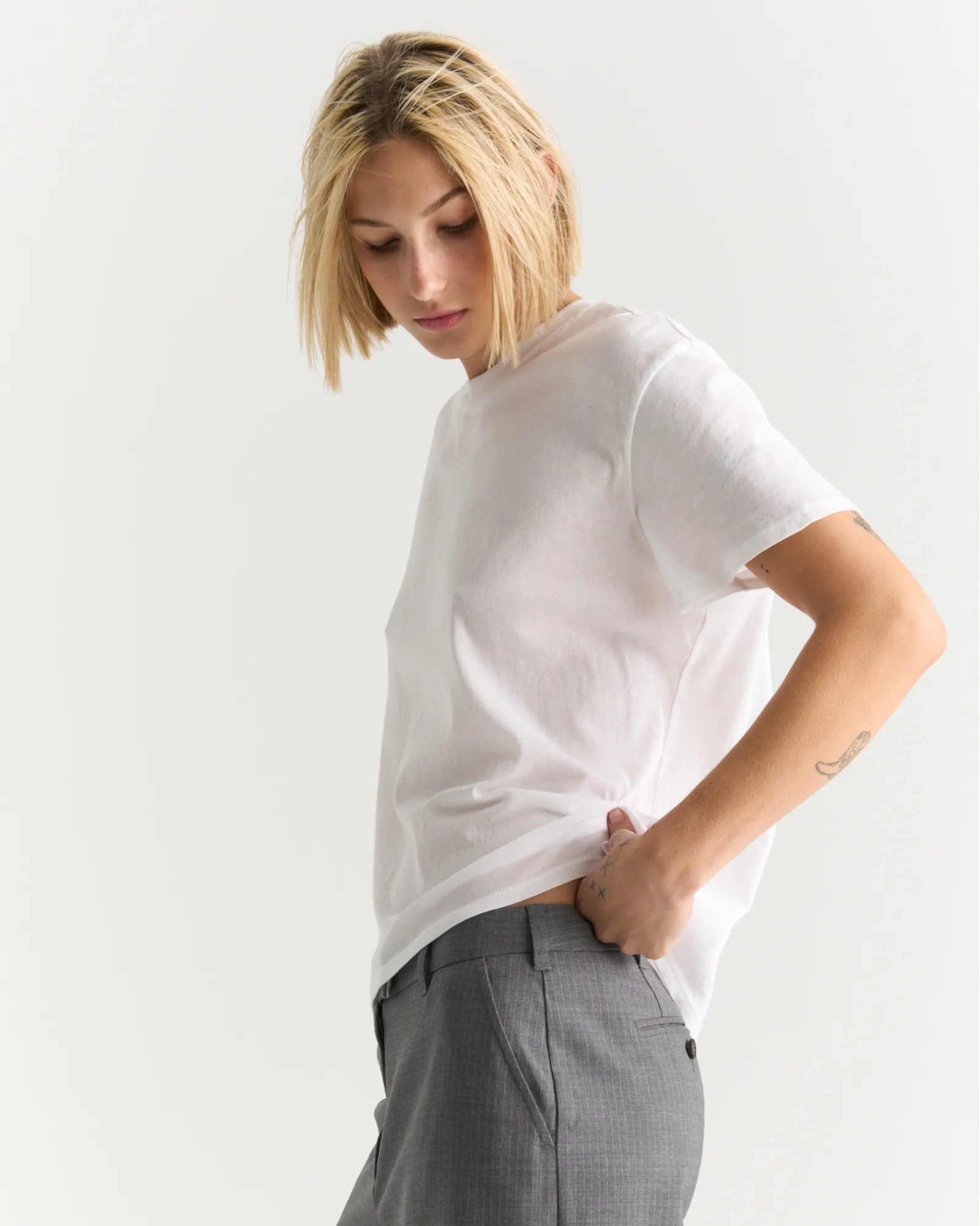 Vintage Jersey Crew Neck Tee - White sold by ATM product image thumbnail 2