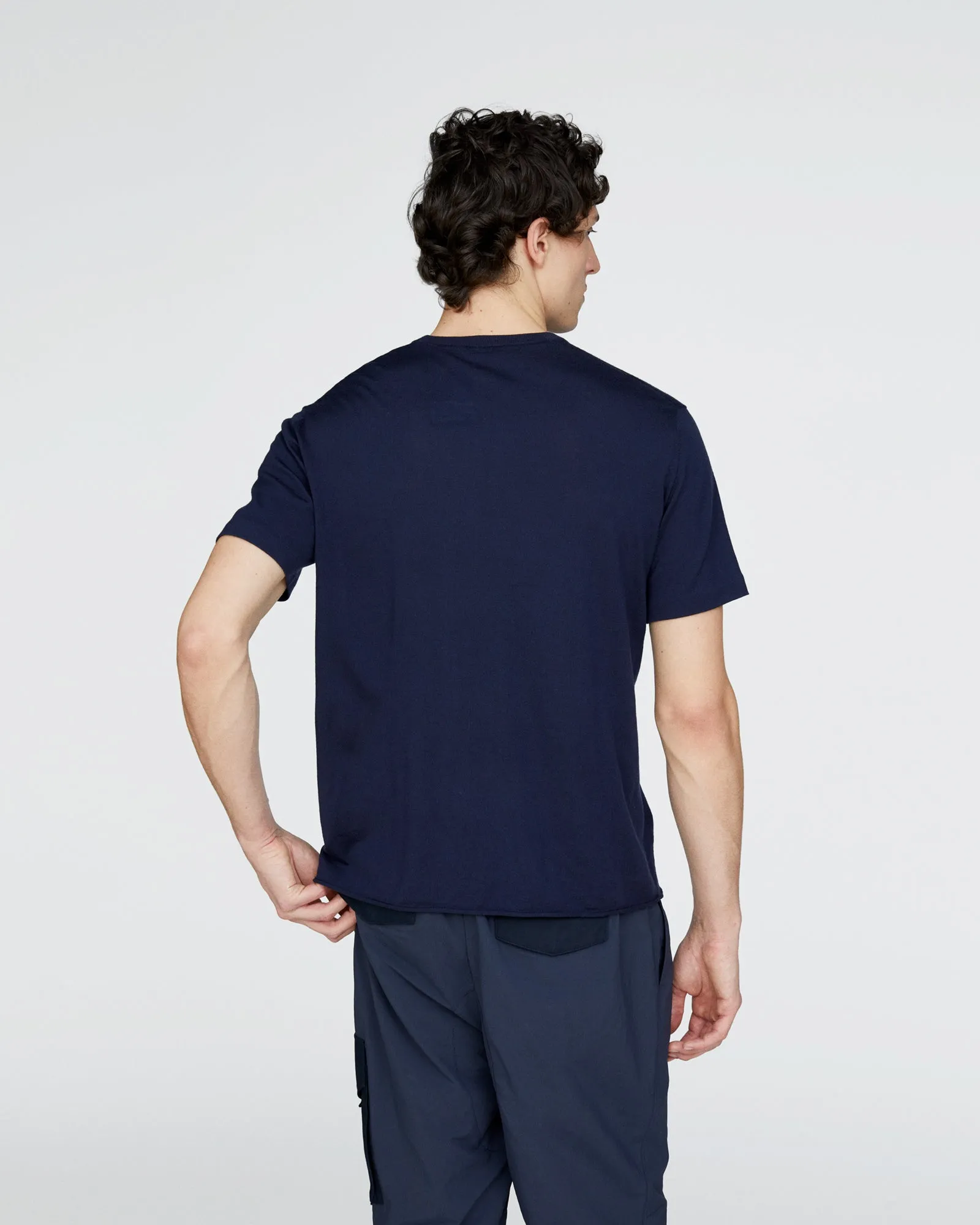Extra Fine Merino Wool Crew Neck Tee - Midnight sold by ATM product image thumbnail 4