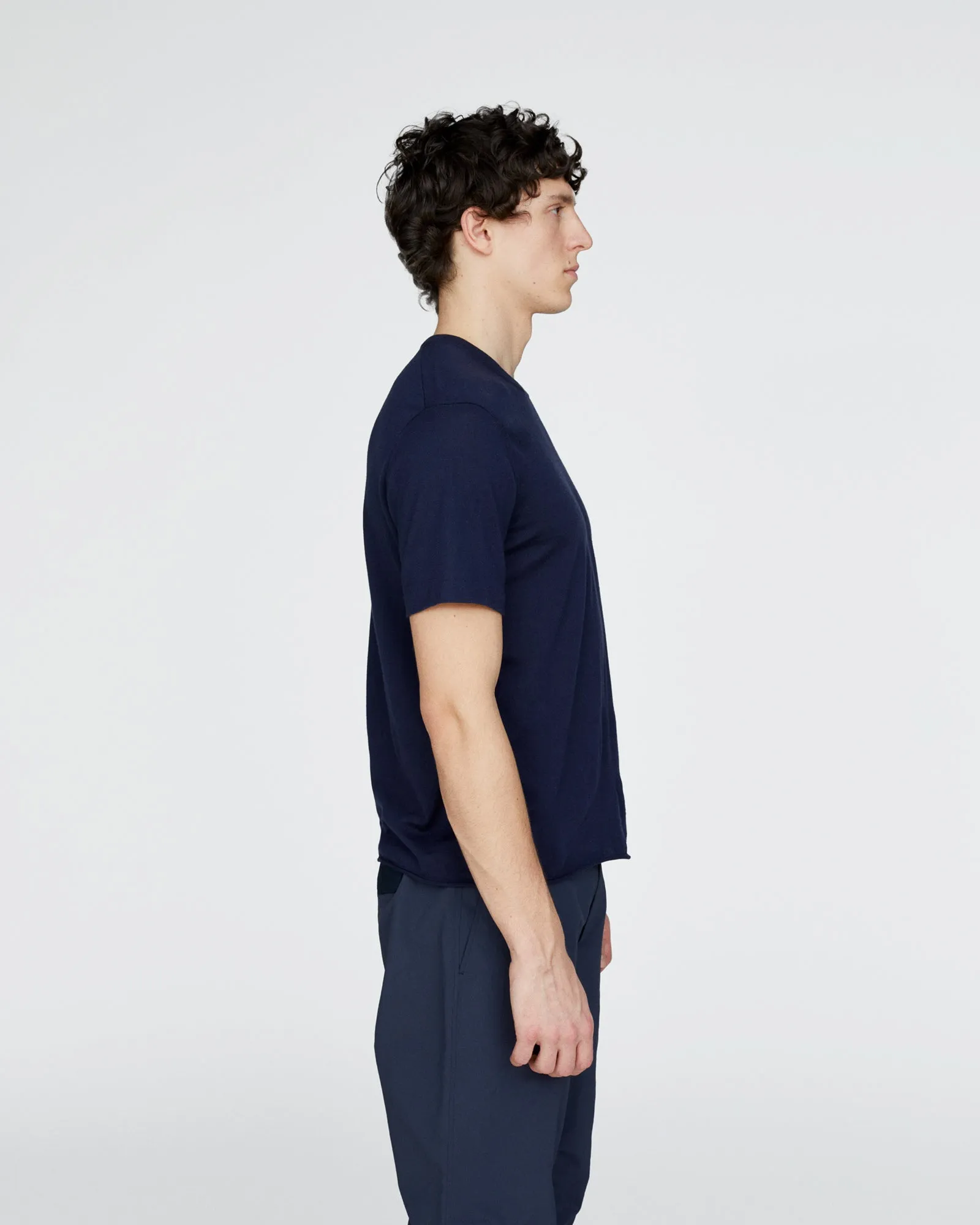 Extra Fine Merino Wool Crew Neck Tee - Midnight sold by ATM product image thumbnail 3
