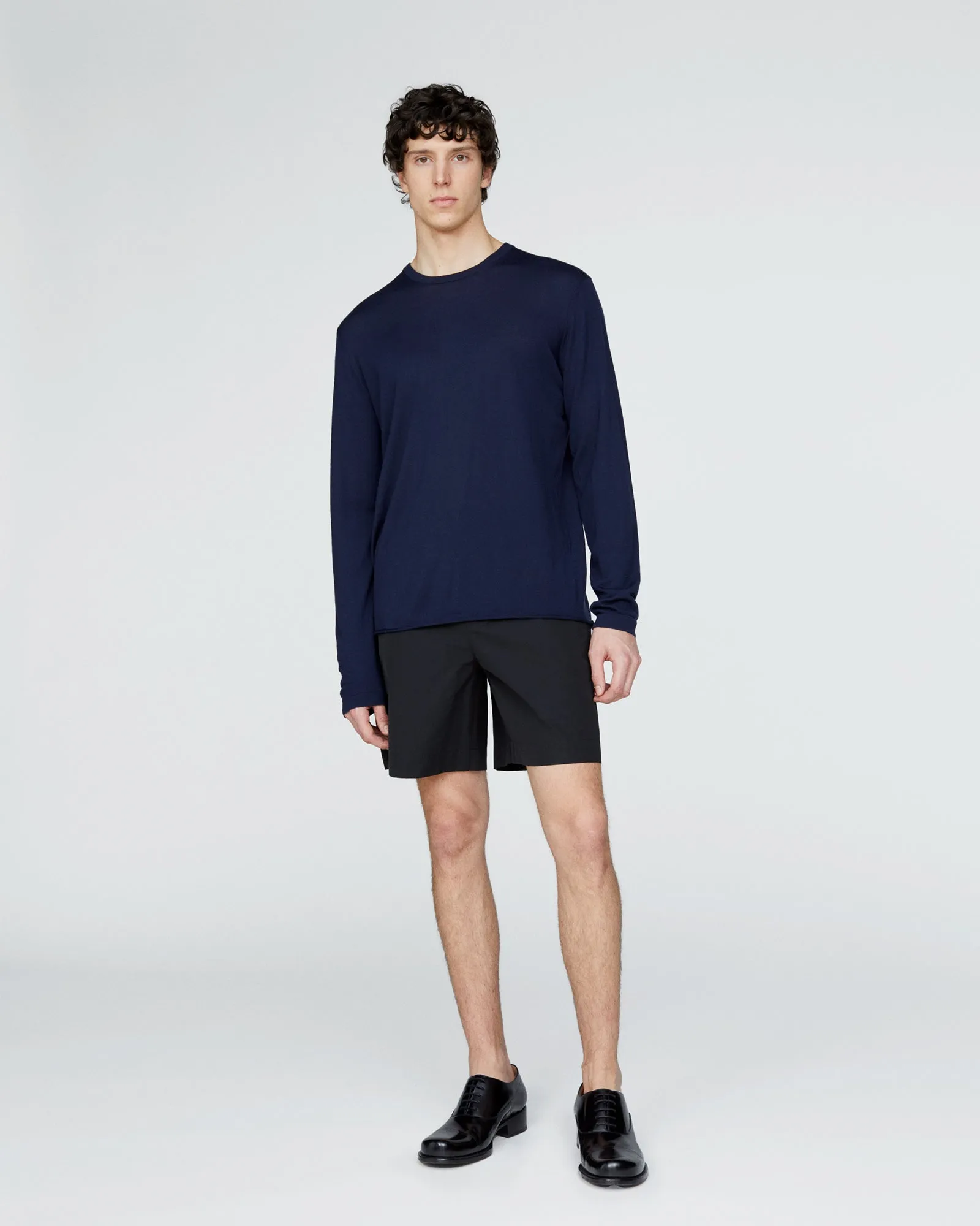 Extra Fine Merino Wool Long Sleeve Crew Neck Tee - Midnight sold by ATM product image thumbnail 2