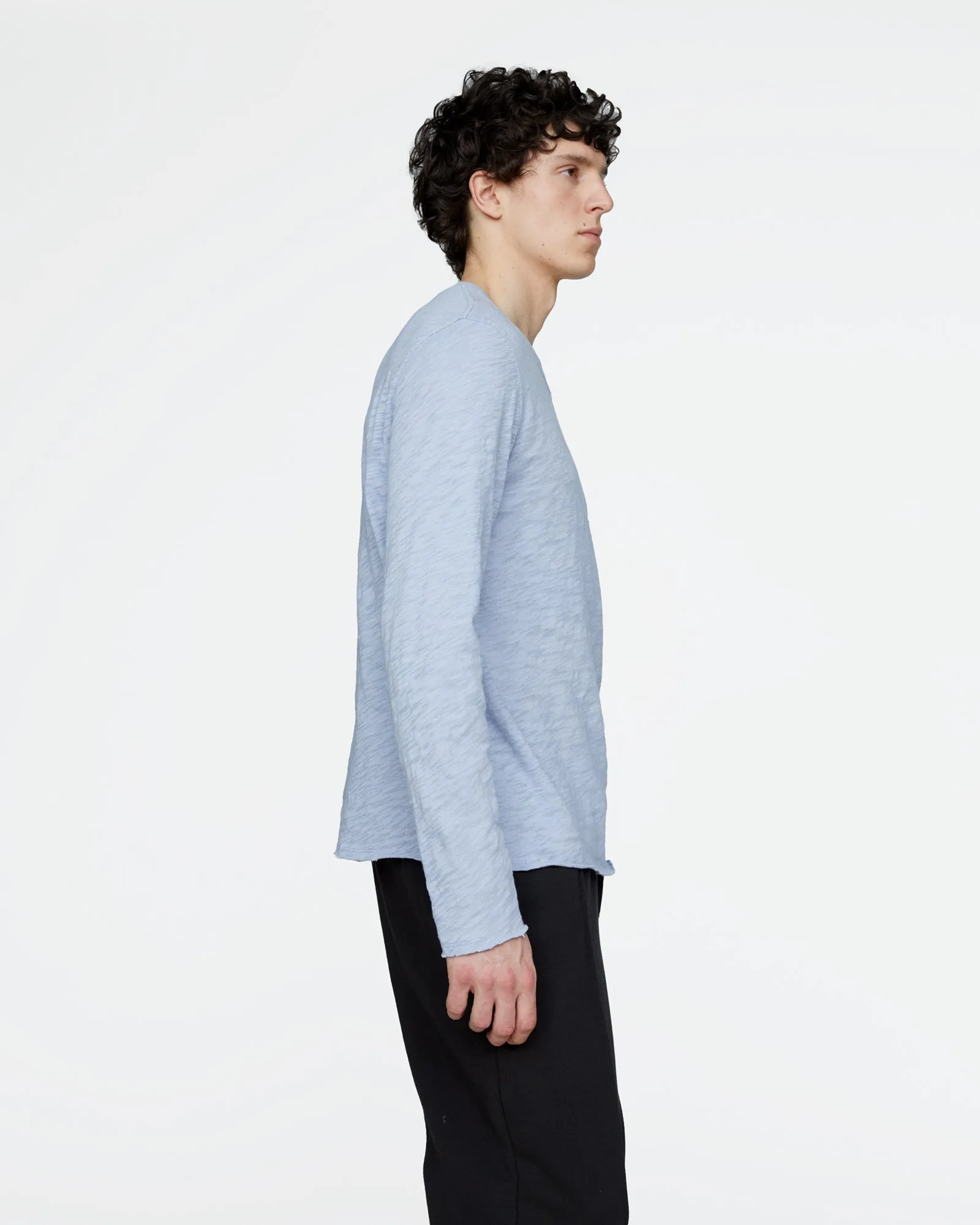 Slub Jersey Long Sleeve Destroyed Wash Tee - Cool Water sold by ATM product image thumbnail 3