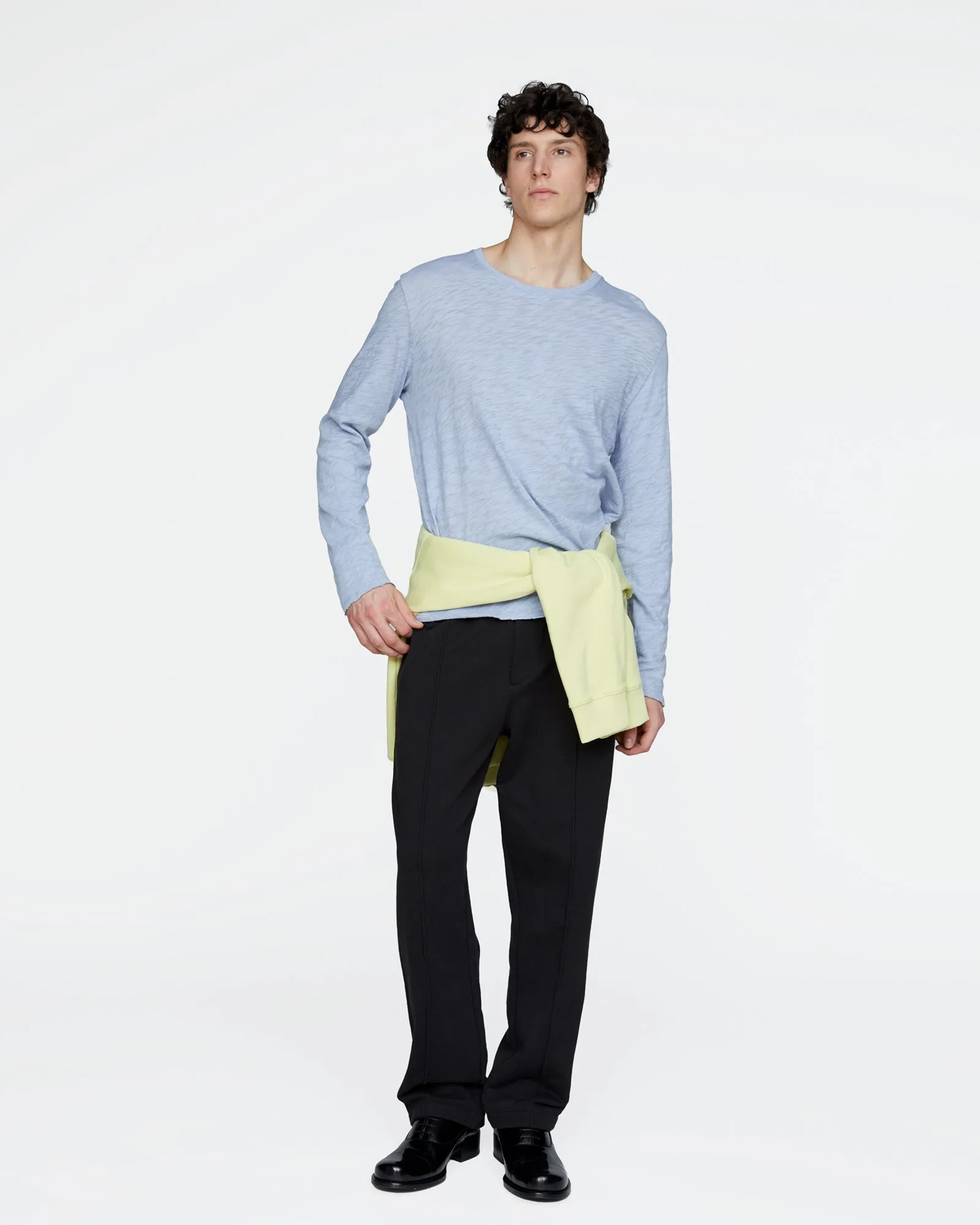 Slub Jersey Long Sleeve Destroyed Wash Tee - Cool Water sold by ATM product image thumbnail 2