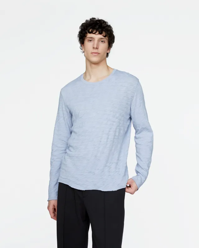 Slub Jersey Long Sleeve Destroyed Wash Tee - Cool Water sold by ATM